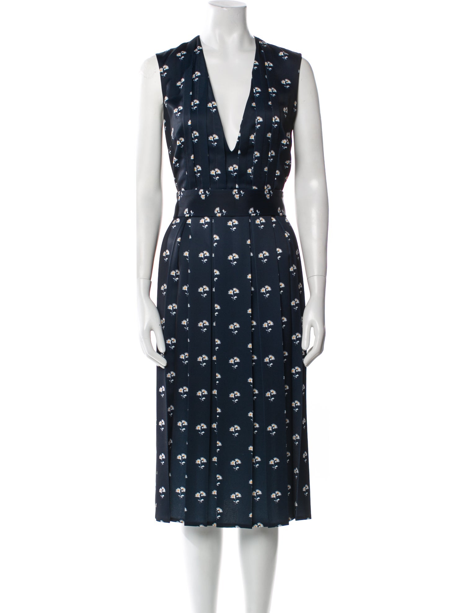 Victoria Beckham Floral Print Midi Length Dress