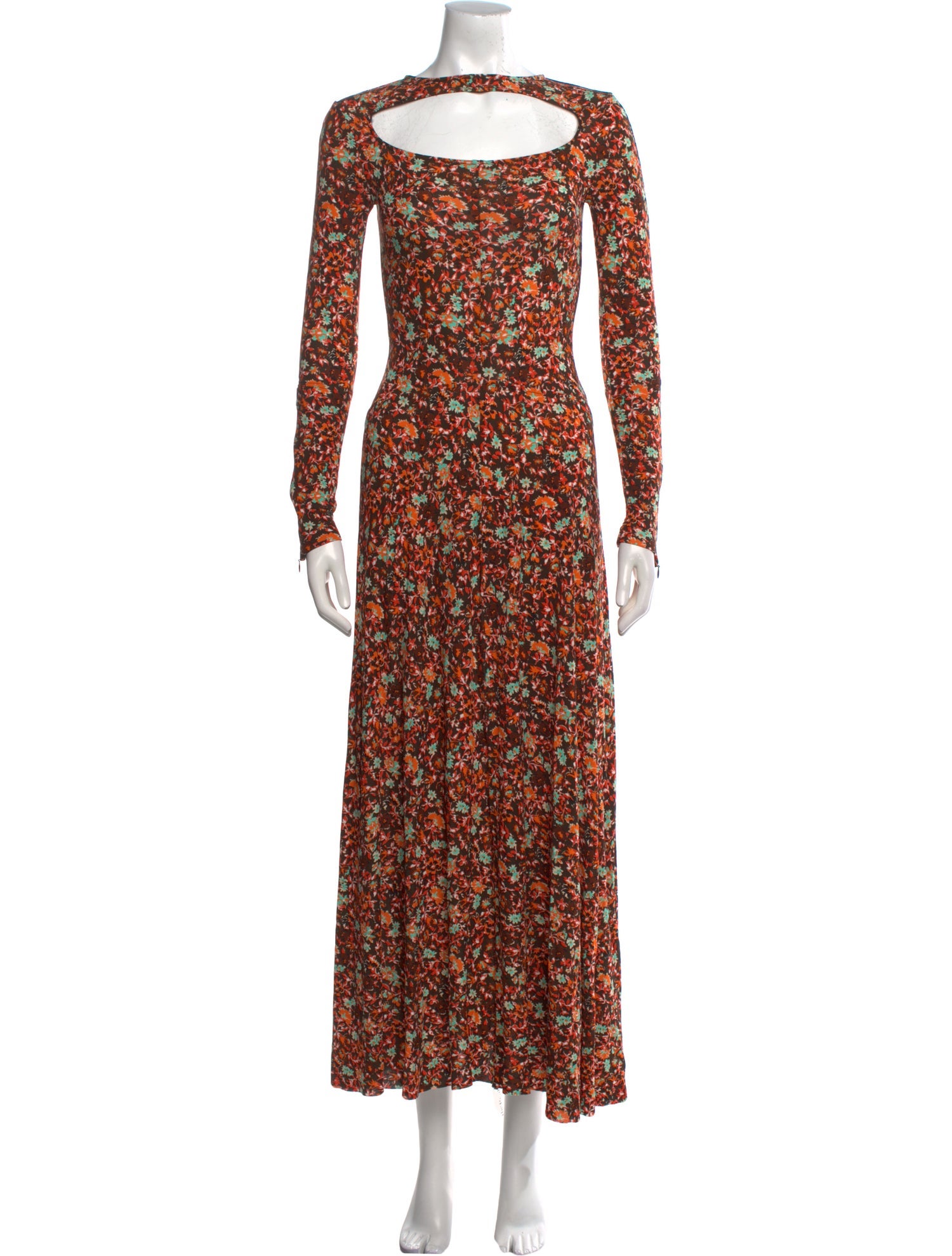 Victoria Beckham Floral Print Long Dress