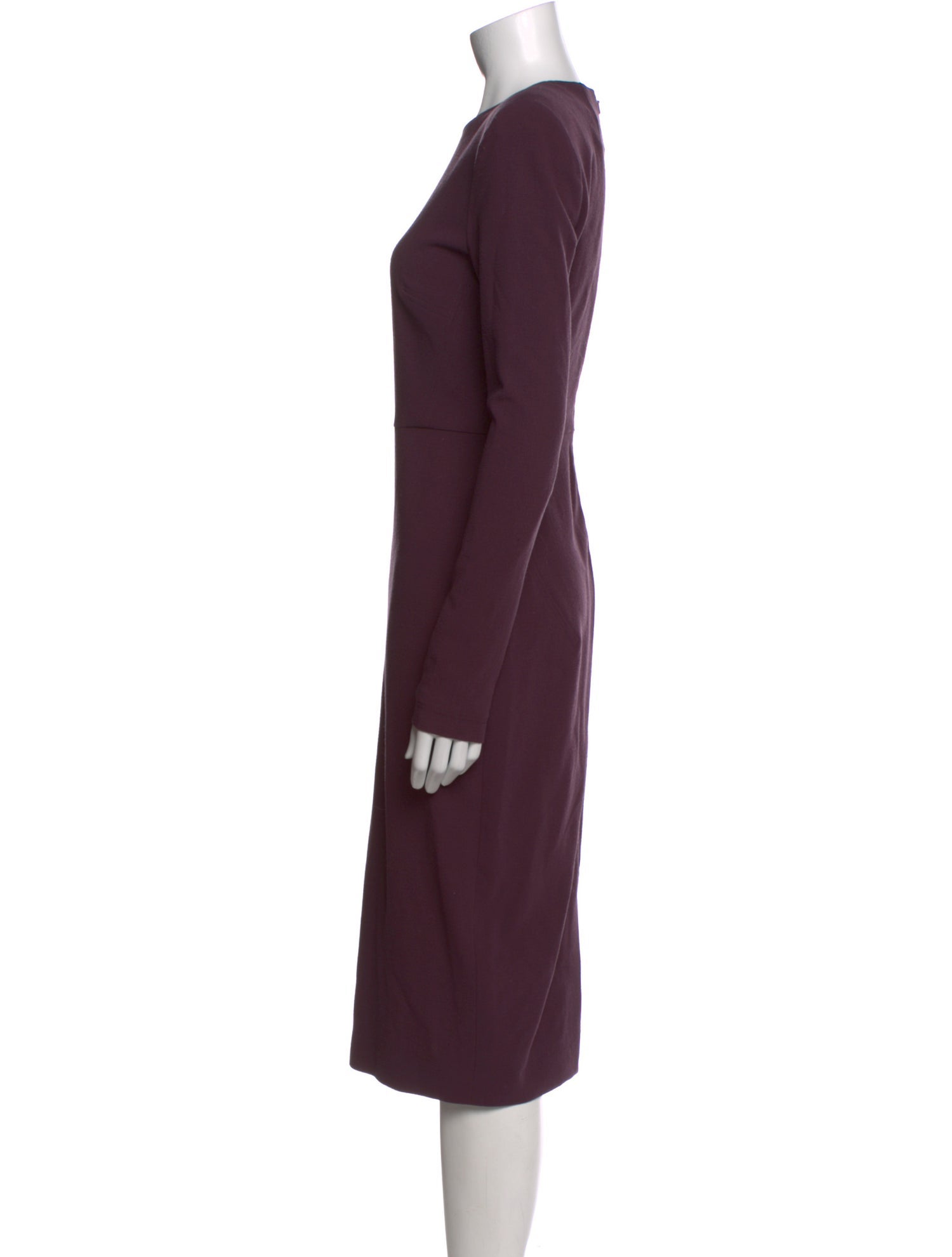 Victoria Beckham Virgin Wool Midi Length Dress