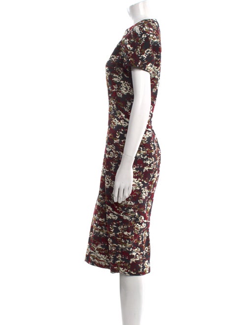 Victoria Beckham Floral Print Midi Length Dress