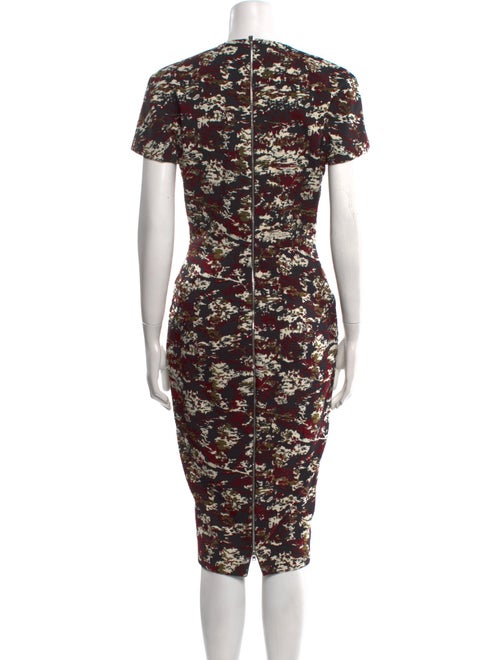 Victoria Beckham Floral Print Midi Length Dress