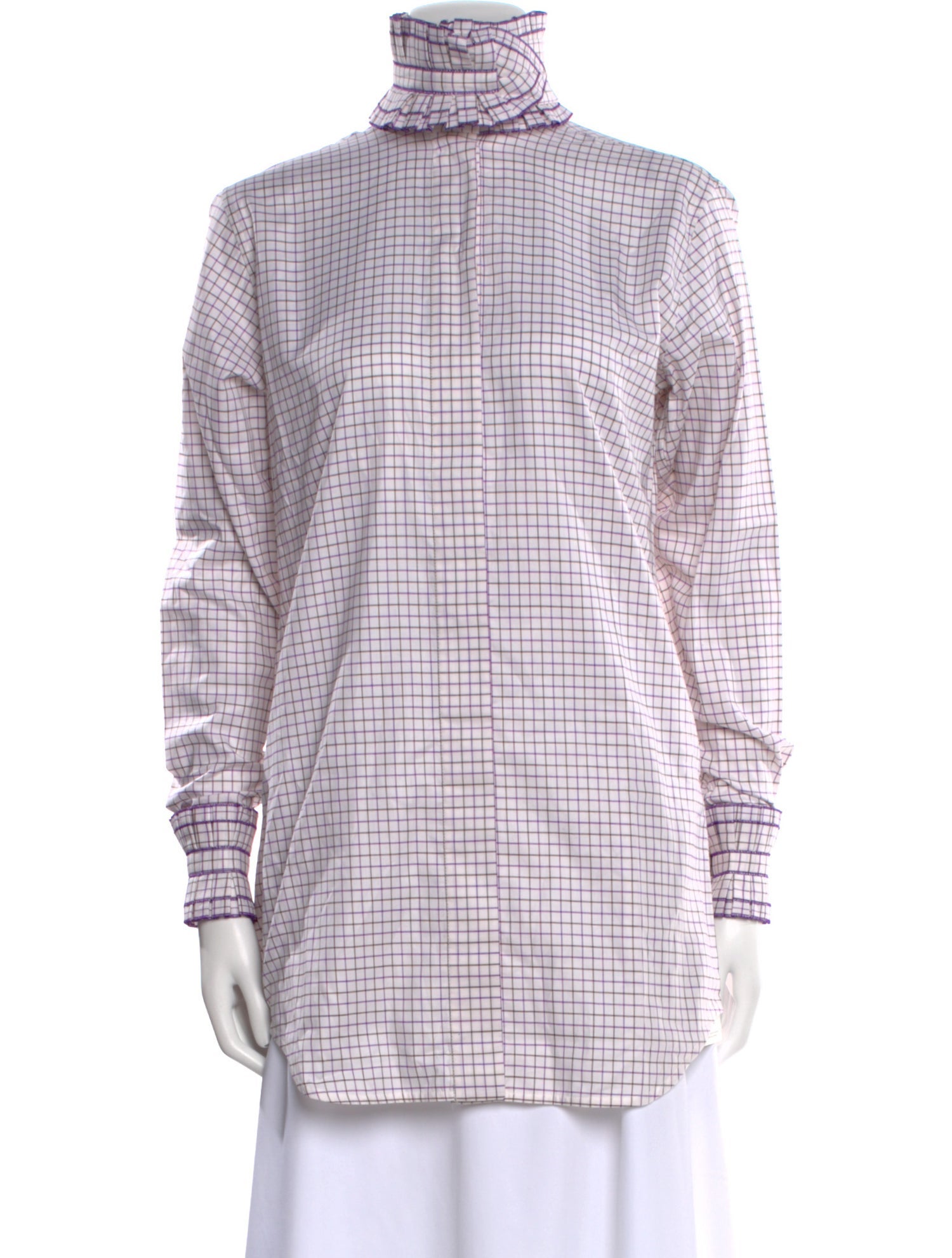 Victoria Beckham Plaid Print Turtleneck Tunic w/ Tags