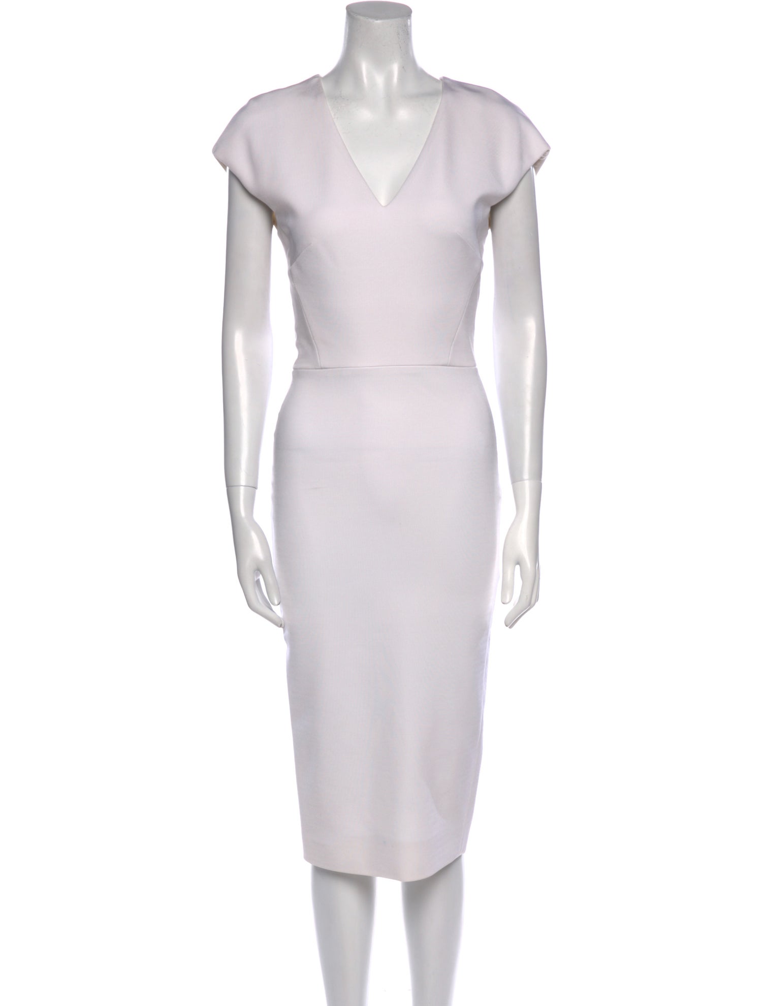 Victoria Beckham V-Neck Midi Length Dress