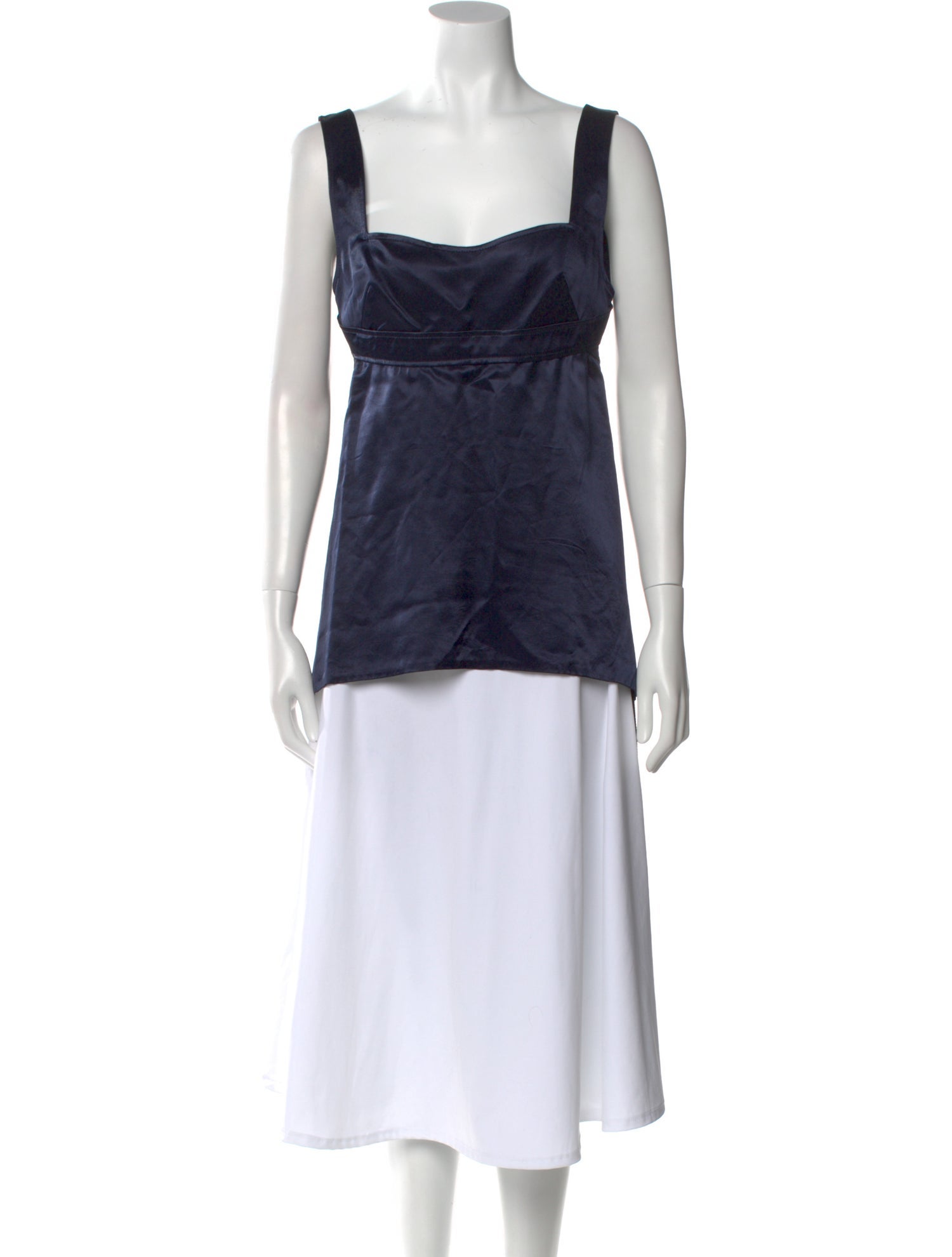 Victoria Beckham Square Neckline Sleeveless Top