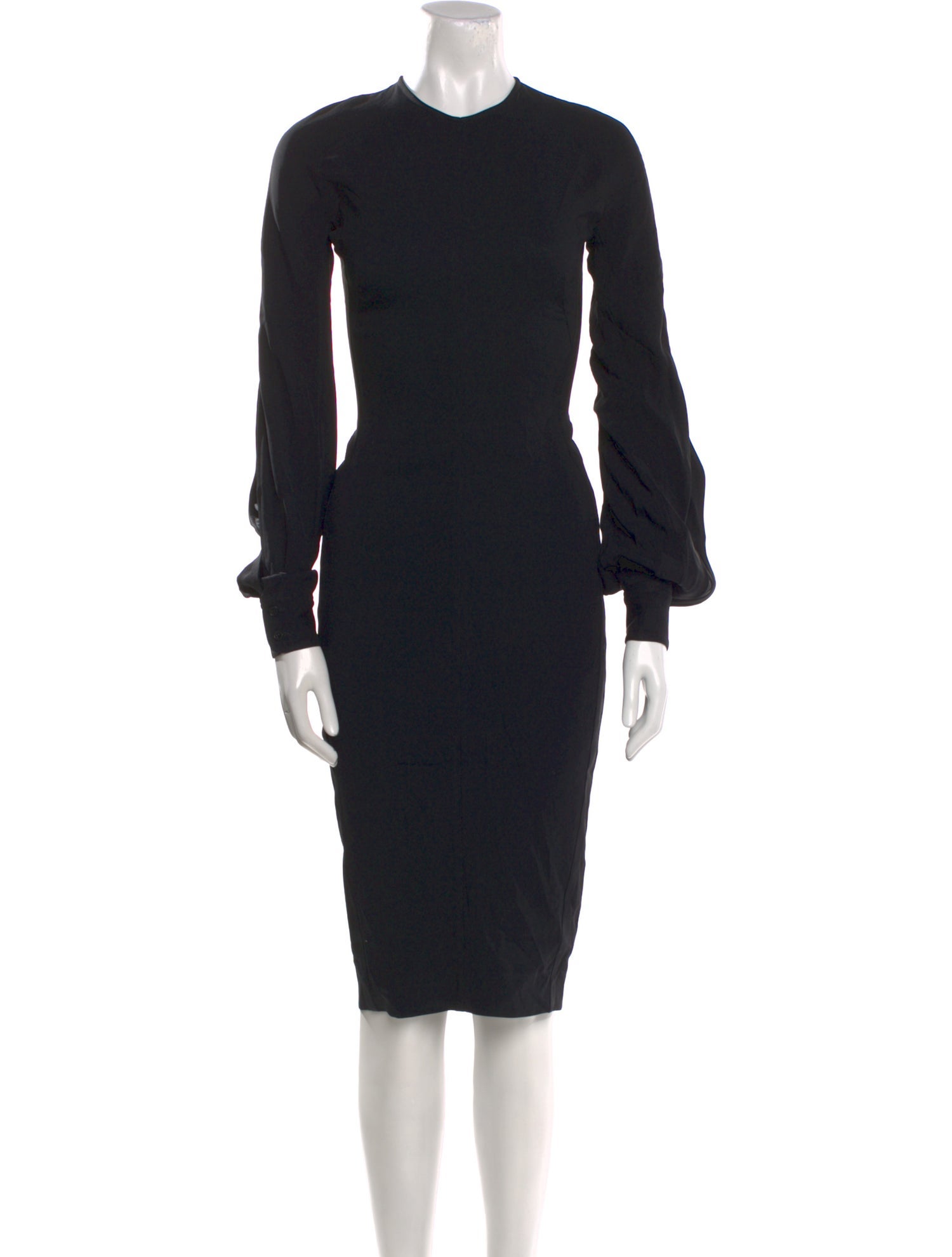 Victoria Beckham Crew Neck Midi Length Dress