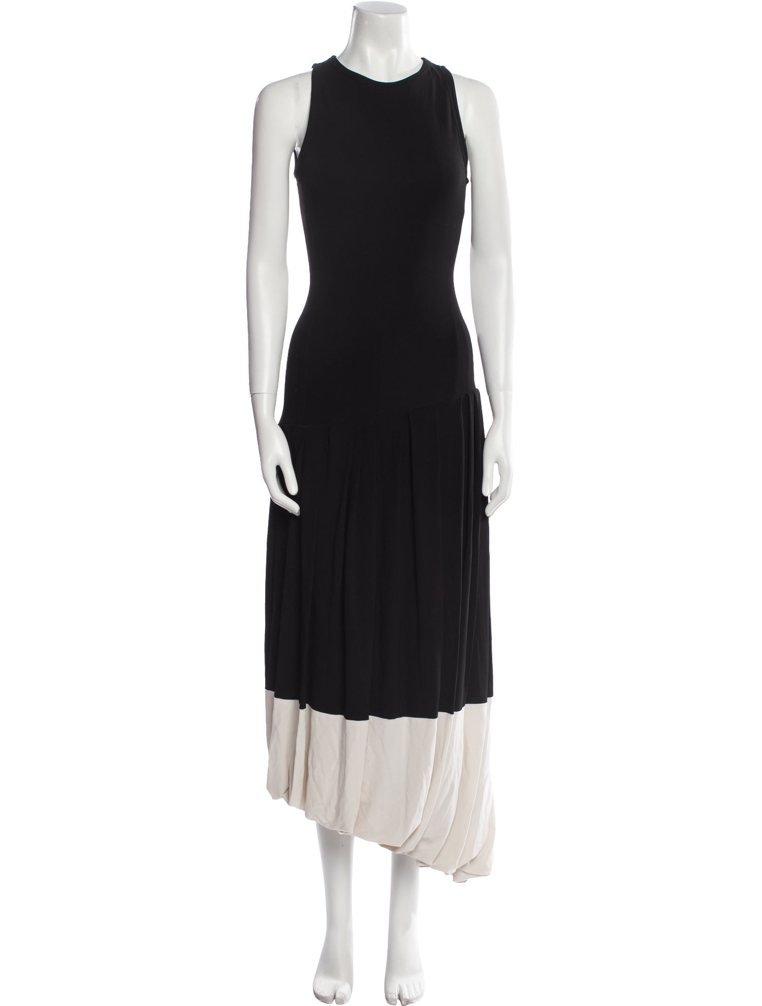 Victoria Beckham Colorblock Pattern Midi Length Dress