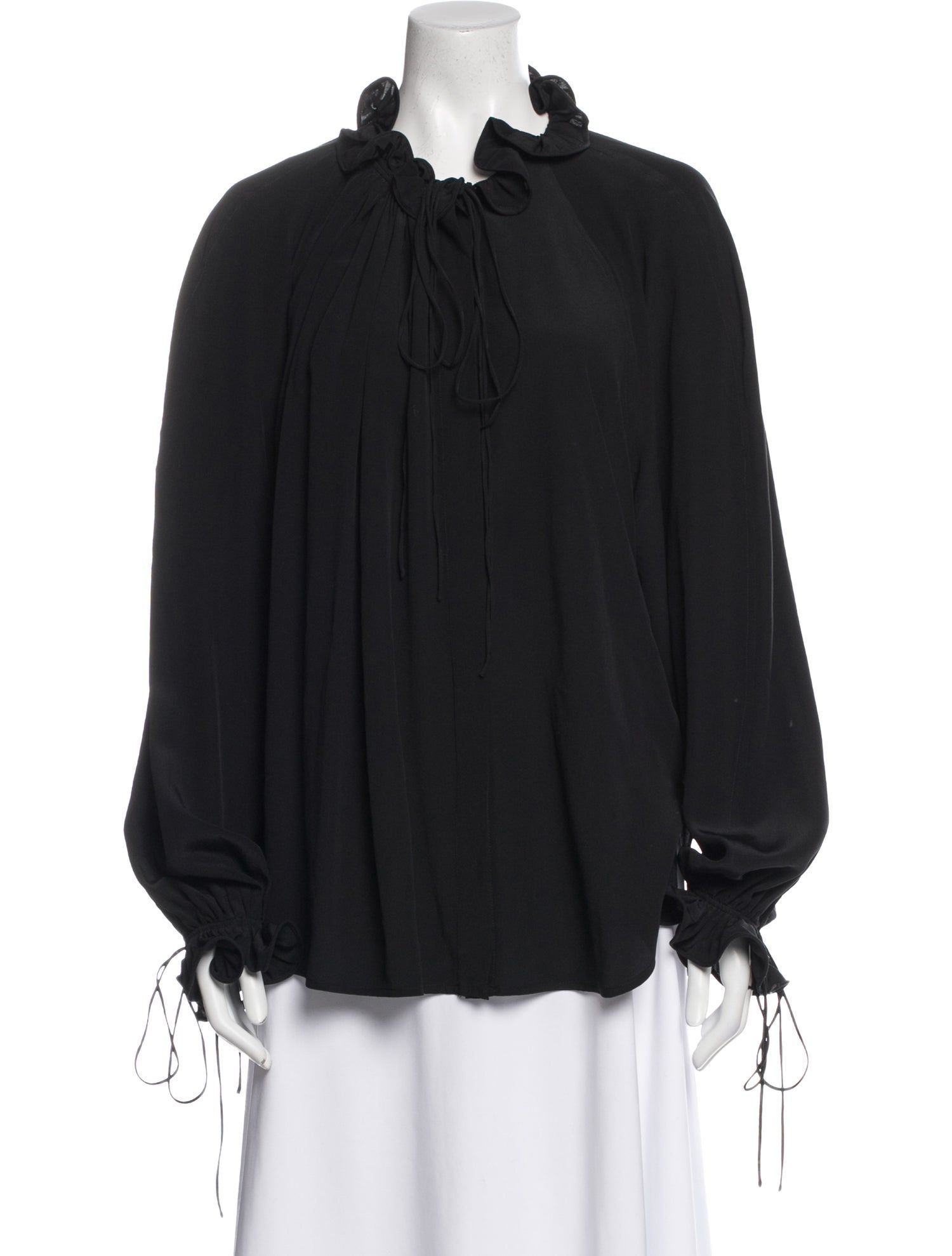 Victoria Beckham Silk Mock Neck Blouse
