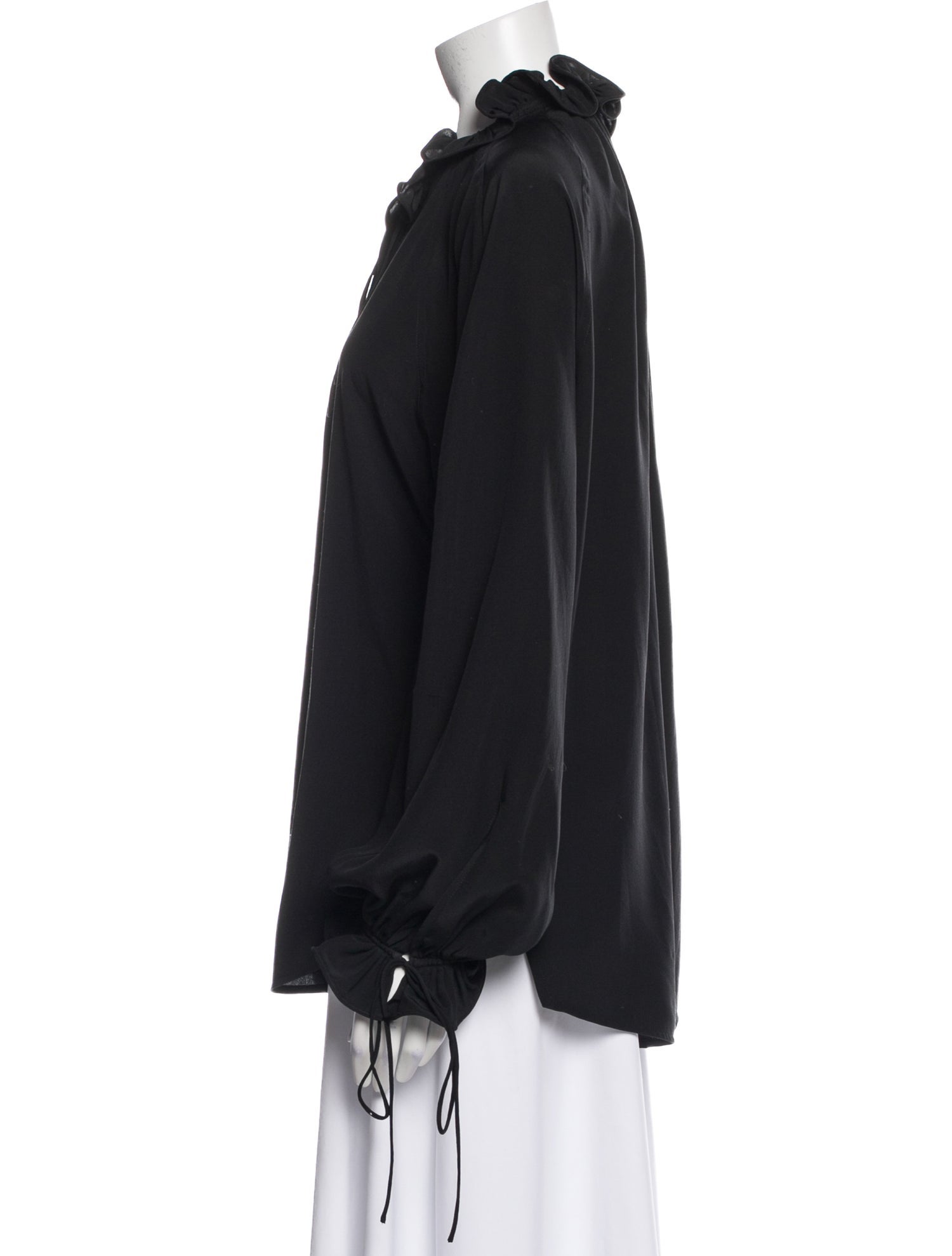 Victoria Beckham Silk Mock Neck Blouse