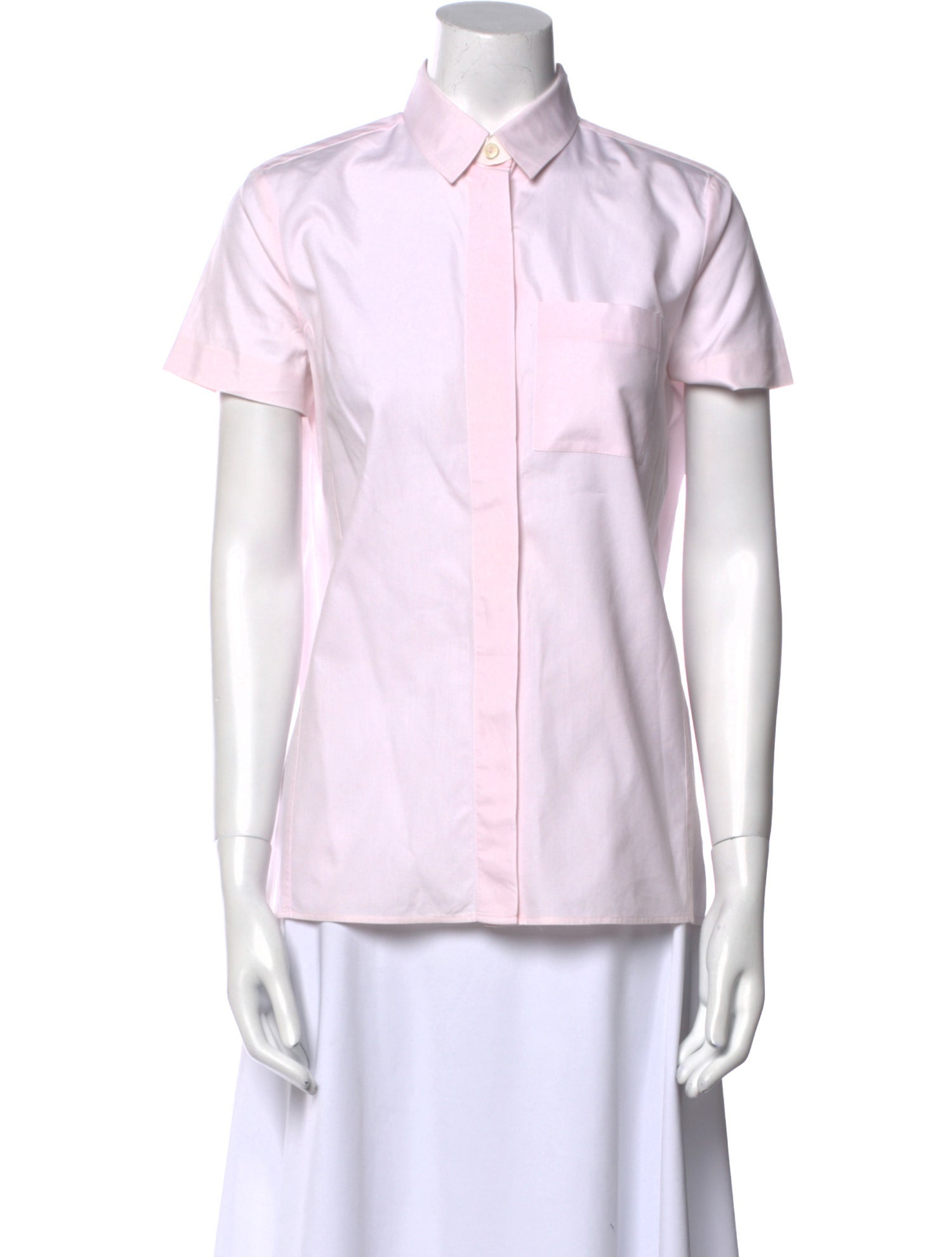 Victoria Beckham Short Sleeve Button-Up Top