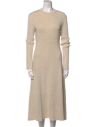 Victoria Beckham Crew Neck Midi Length Dress