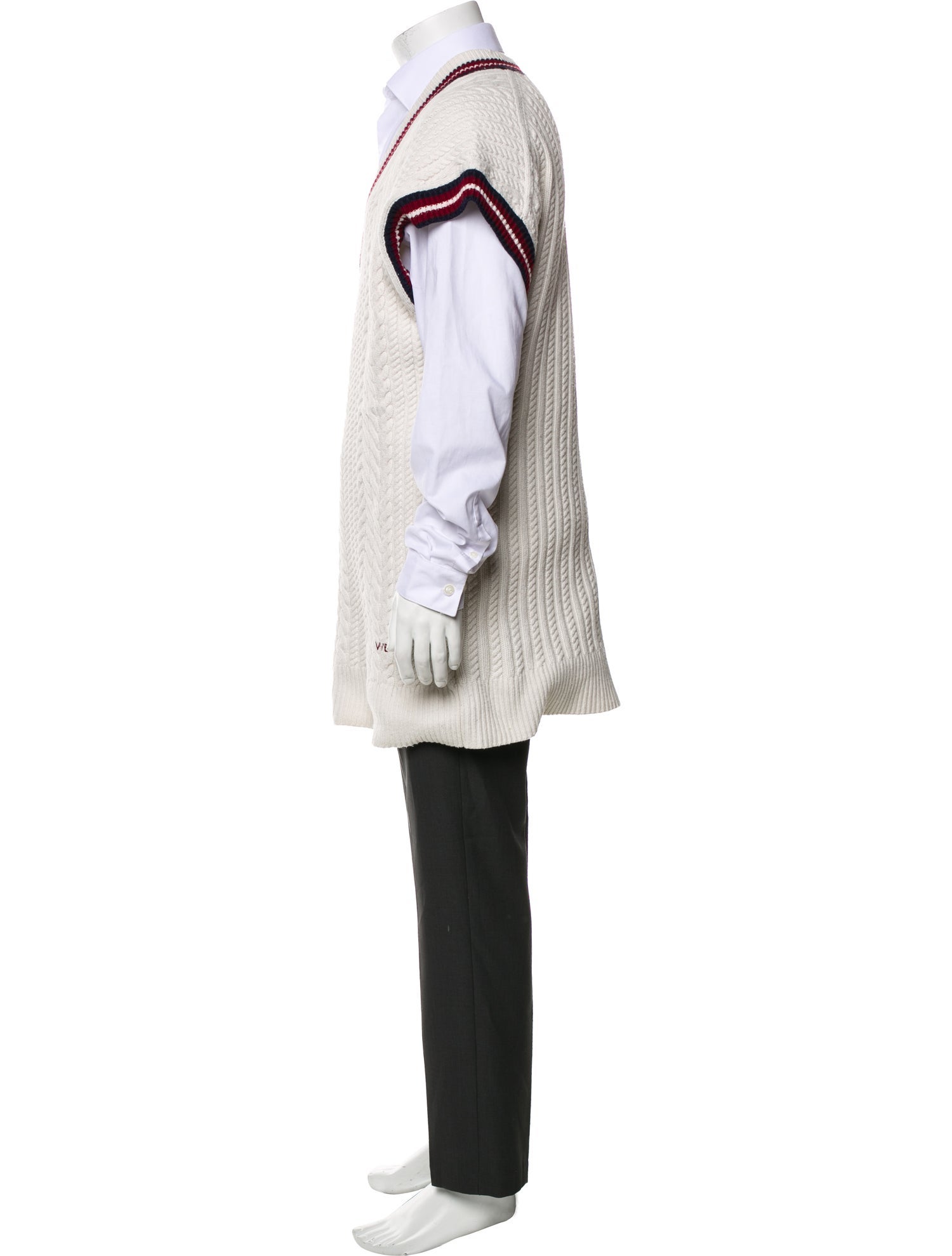 Victoria Beckham Striped V-Neck Pullover