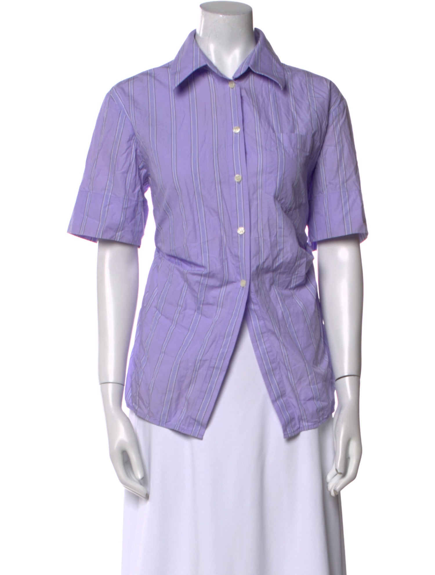Victoria Beckham Short Sleeve Button-Up Top