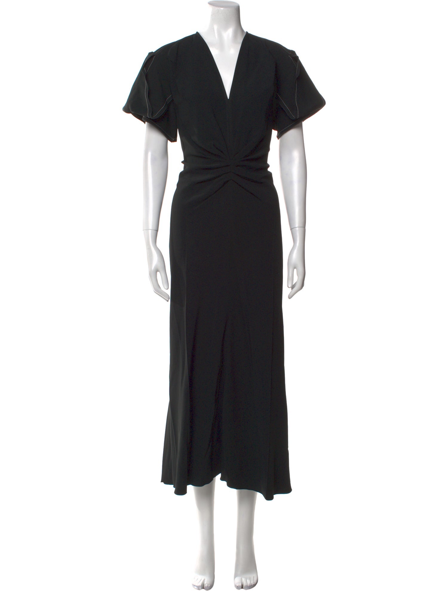 Victoria Beckham V-Neck Midi Length Dress
