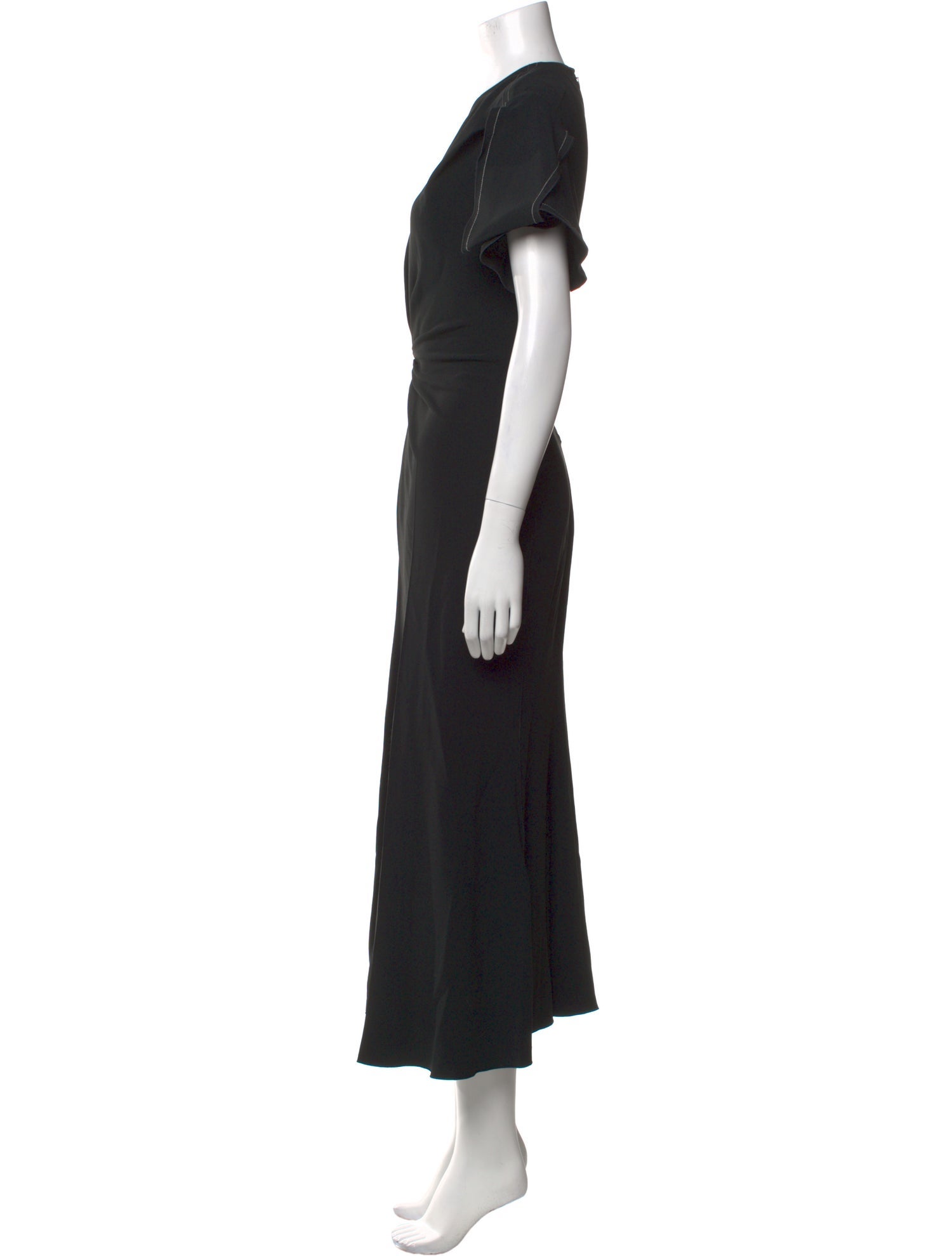 Victoria Beckham V-Neck Midi Length Dress