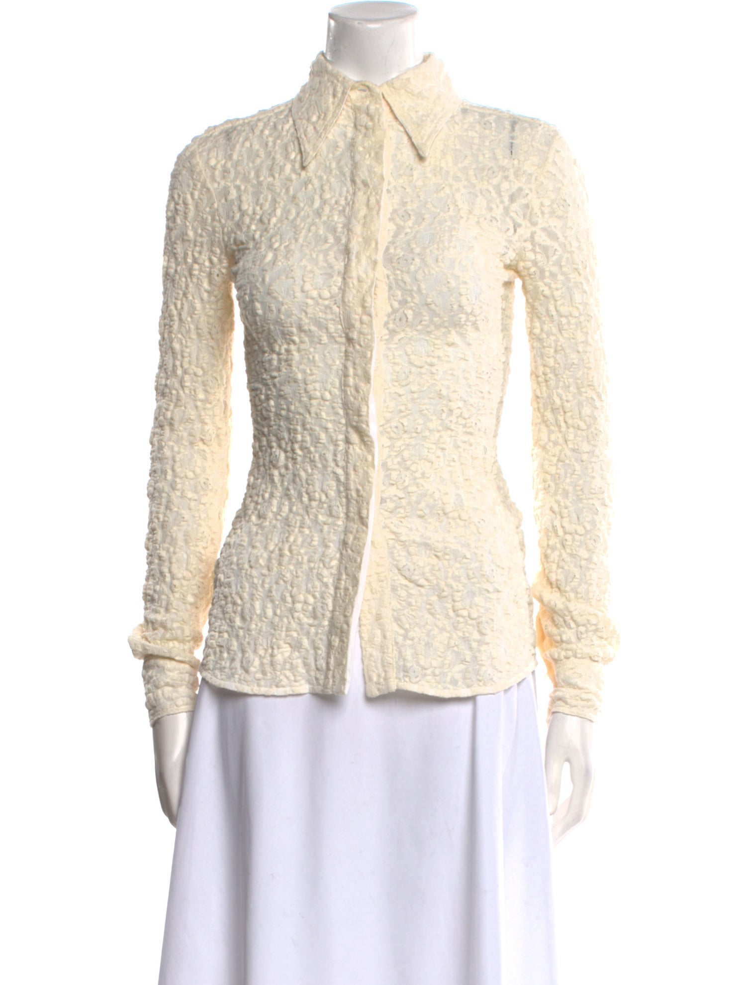 Victoria Beckham Animal Print Long Sleeve Button-Up Top