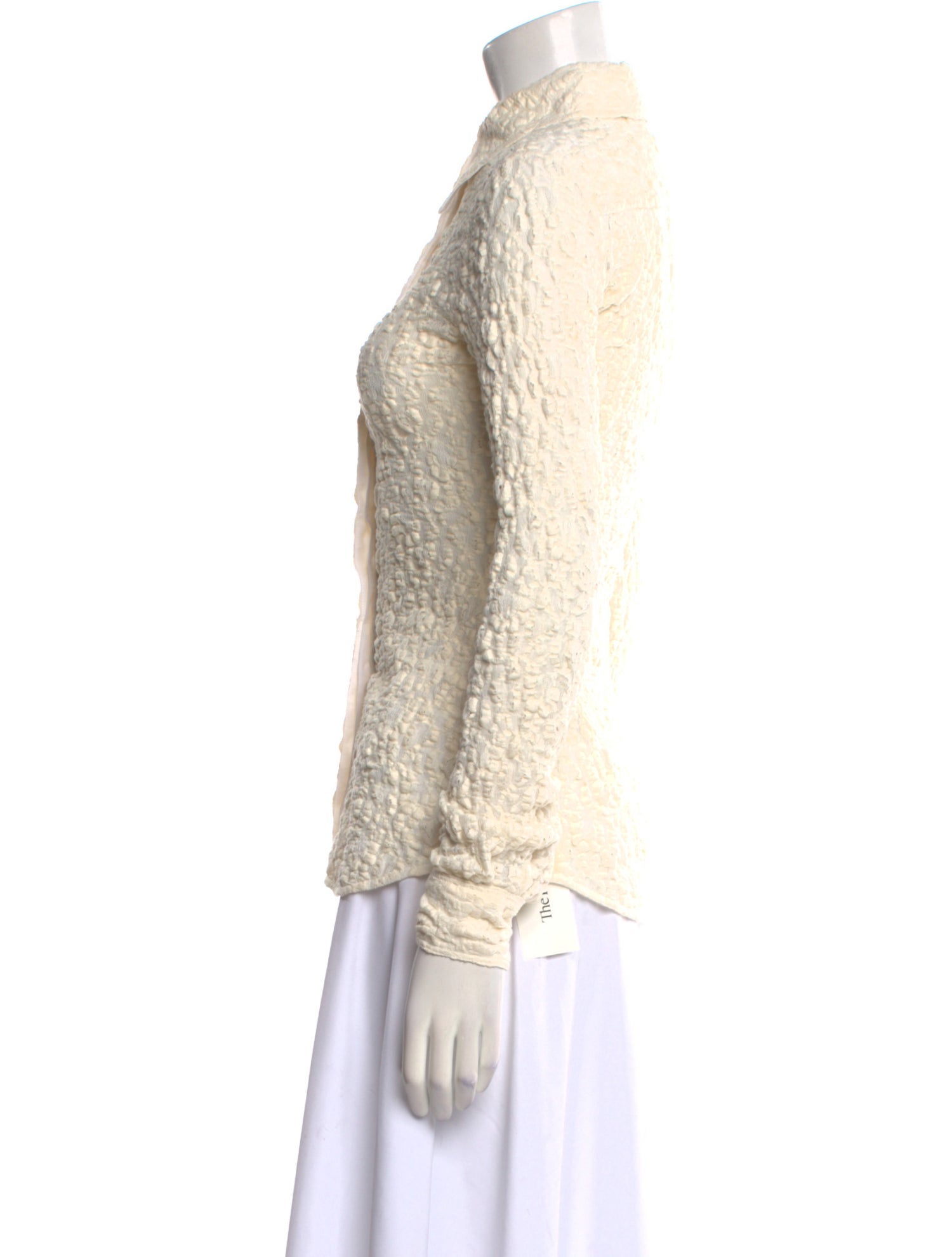 Victoria Beckham Animal Print Long Sleeve Button-Up Top