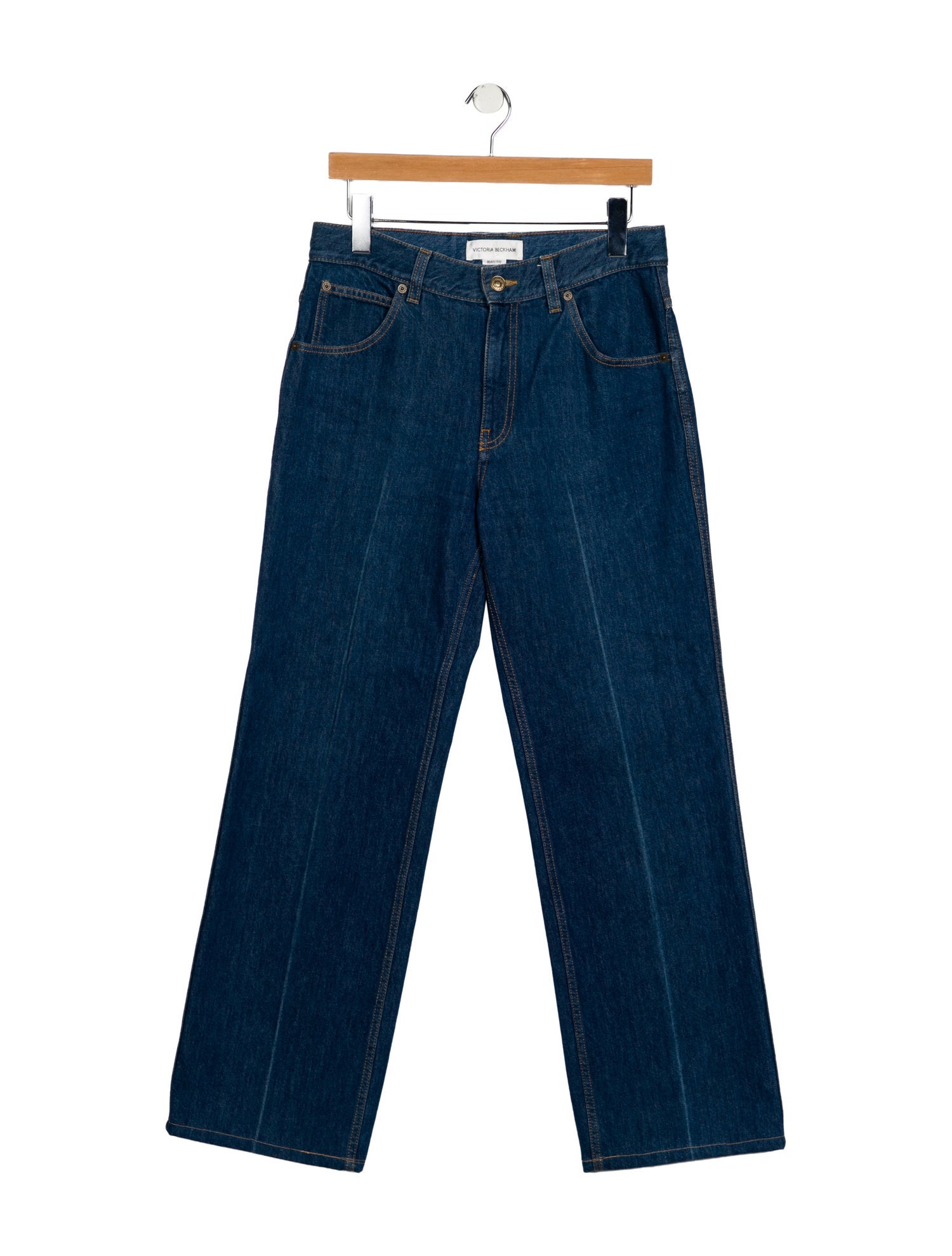 Victoria Beckham Mid-Rise Straight Leg Jeans