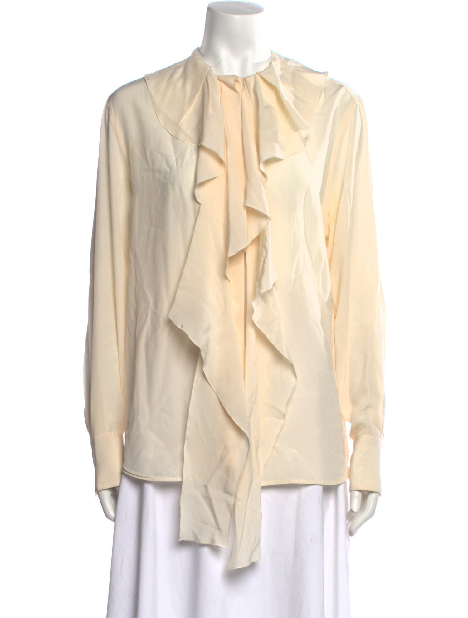 Victoria Beckham Silk Mock Neck Blouse