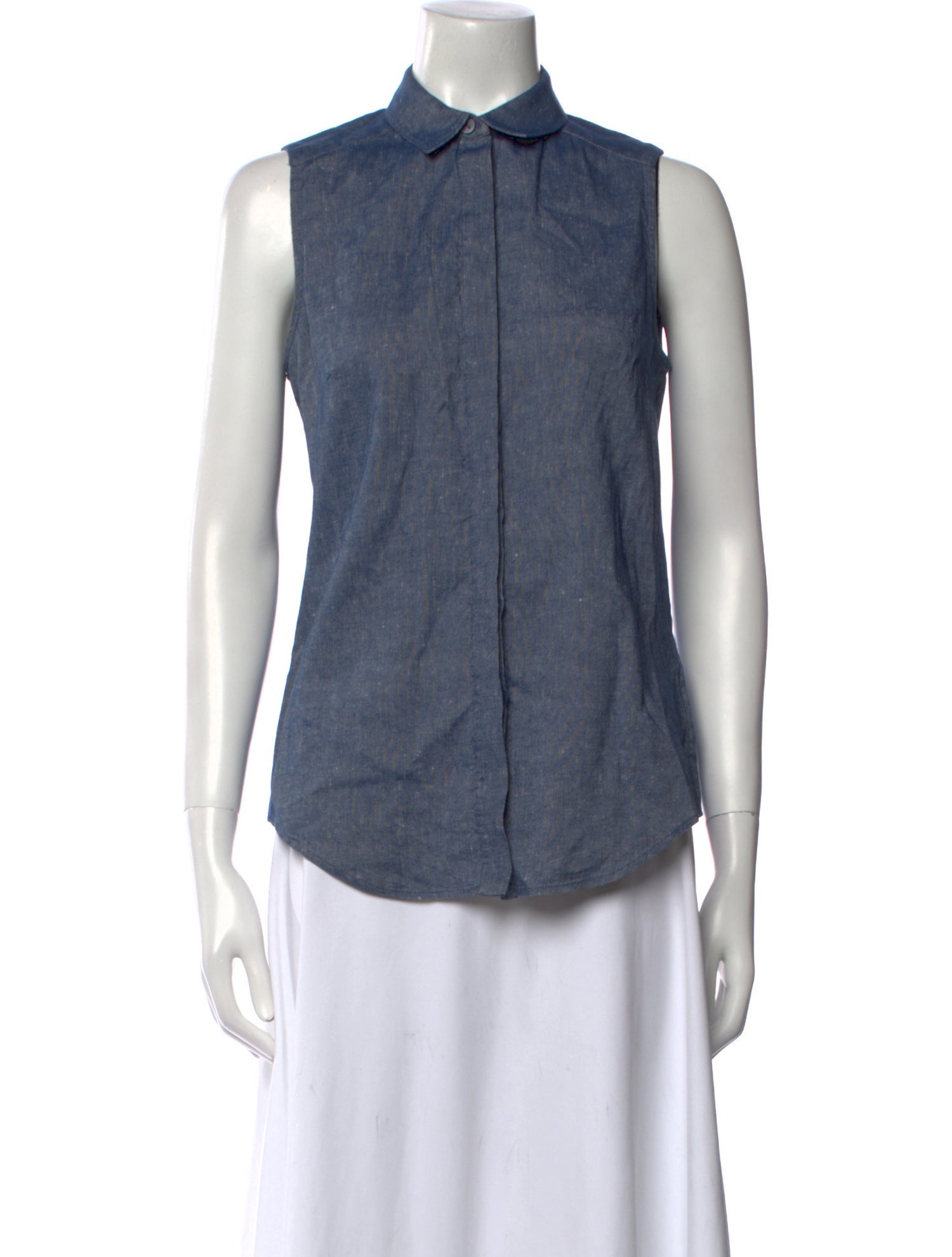 Victoria Beckham Linen Sleeveless Button-Up Top