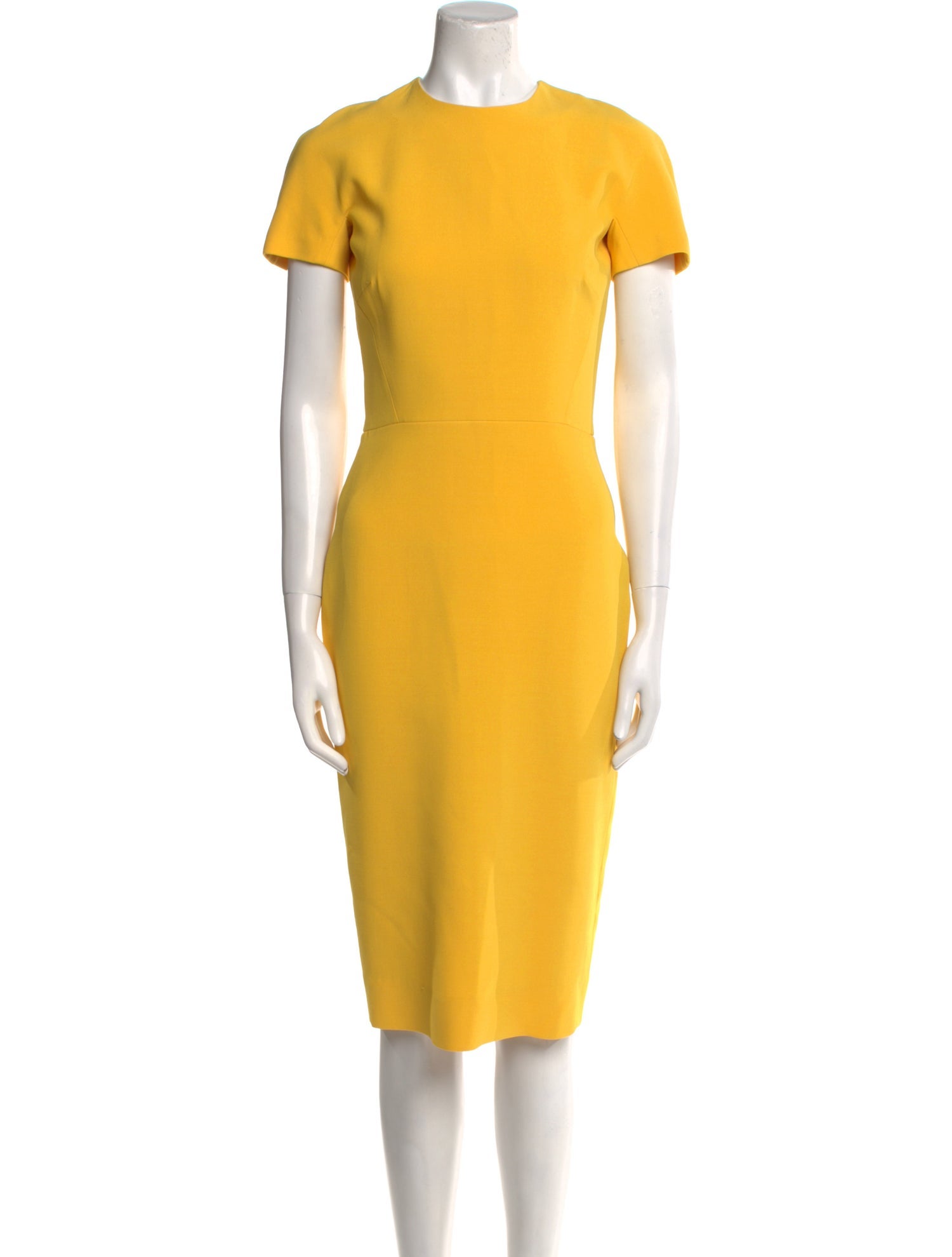 Victoria Beckham Crew Neck Midi Length Dress