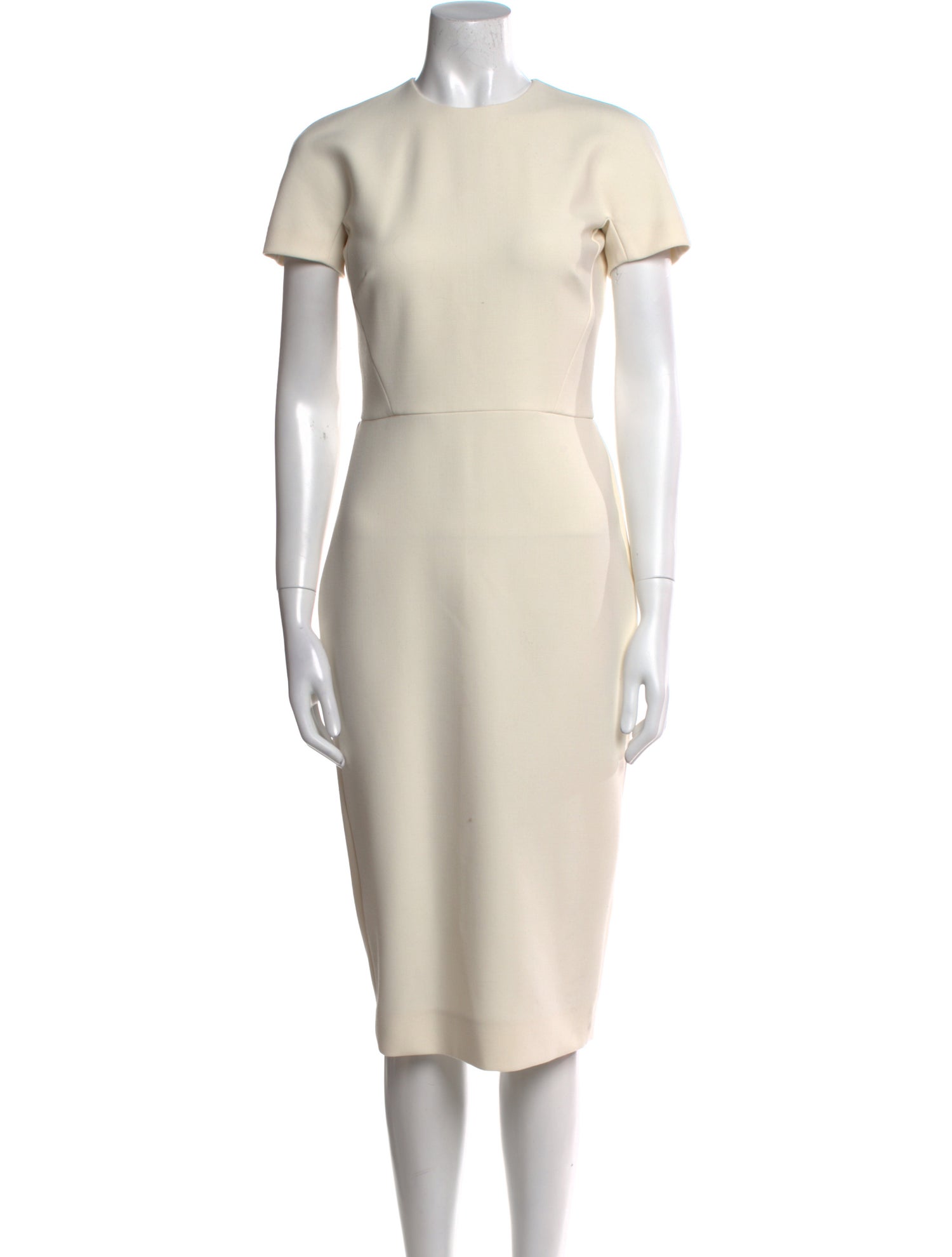 Victoria Beckham Crew Neck Midi Length Dress