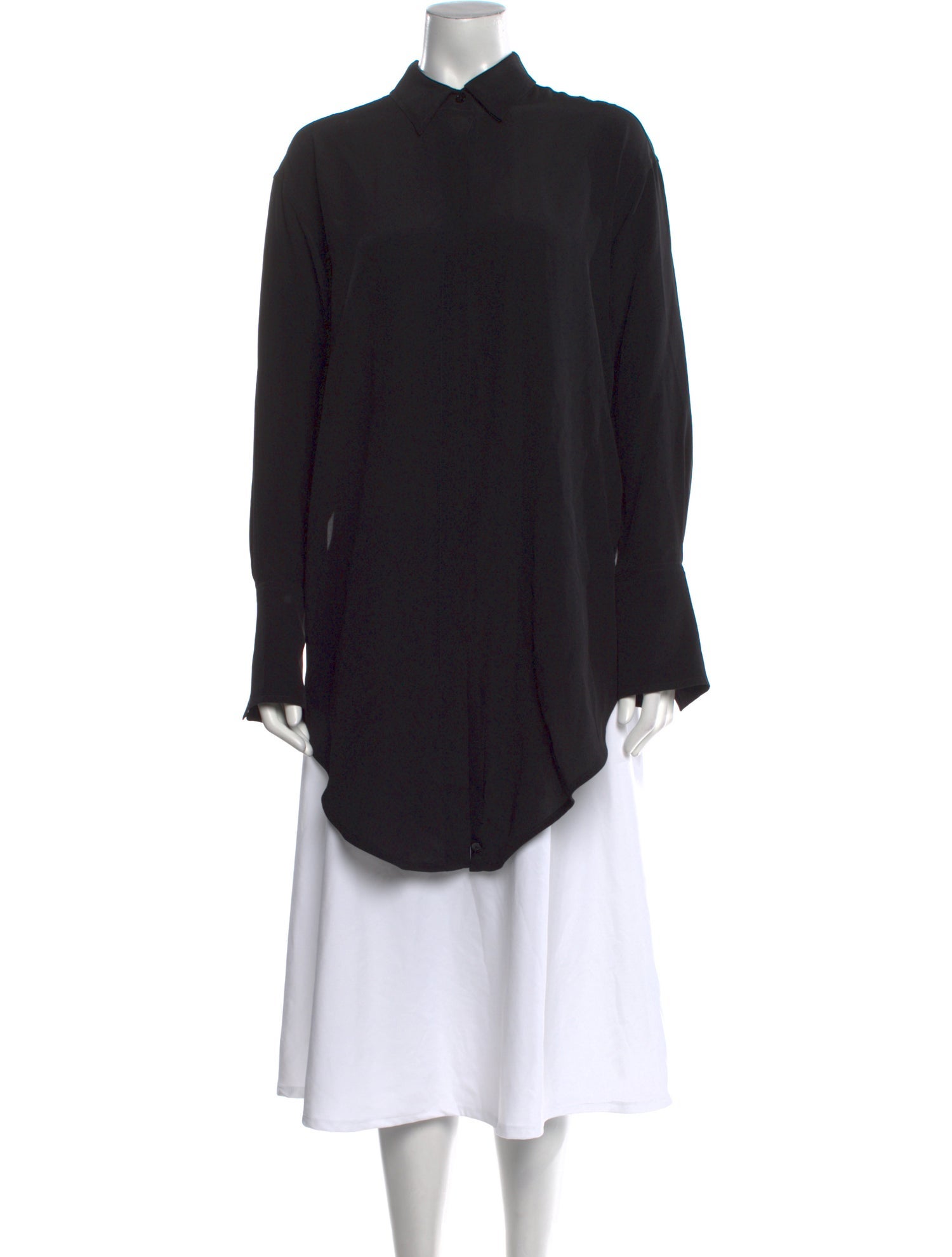 Victoria Beckham Silk Mock Neck Tunic