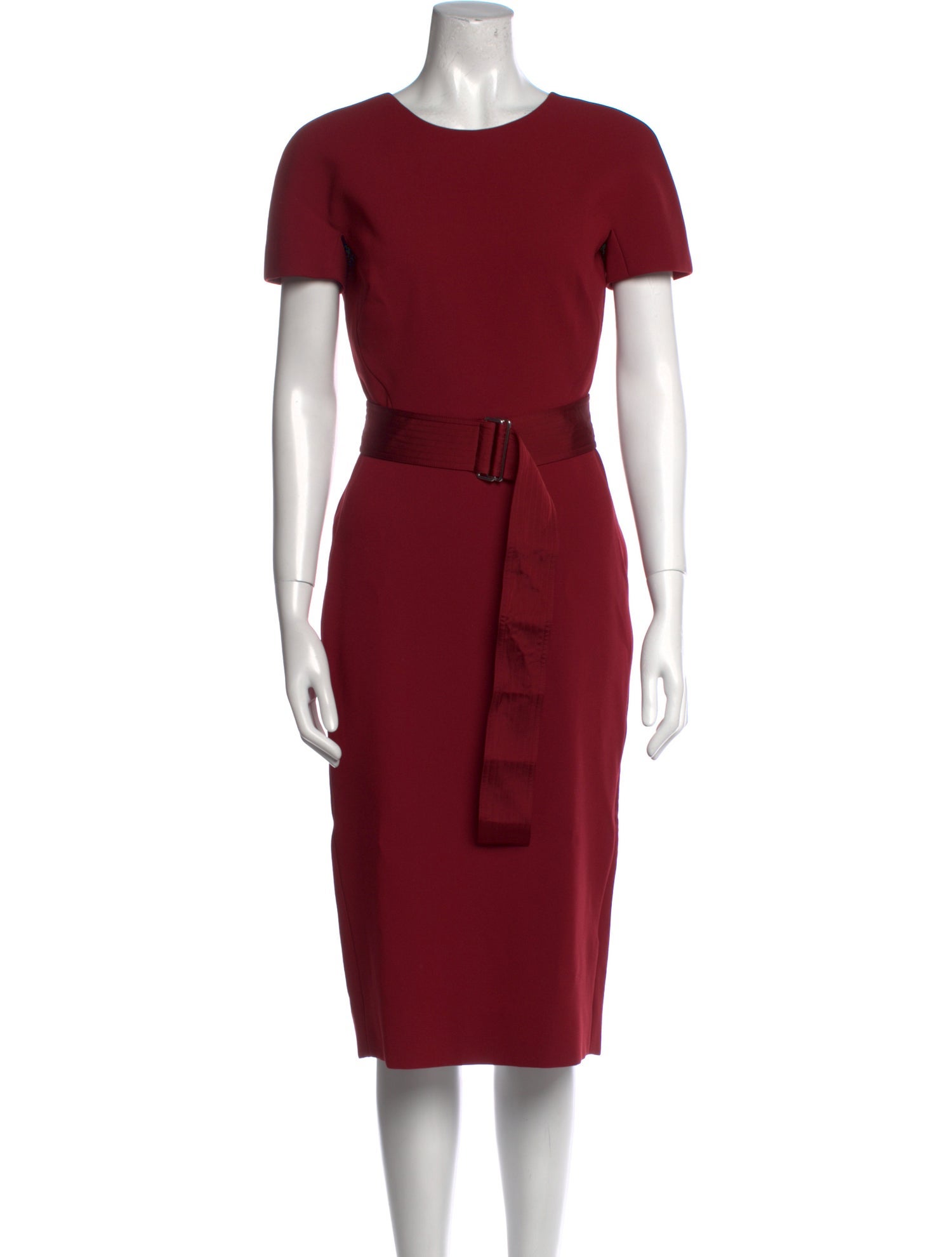 Victoria Beckham Crew Neck Midi Length Dress