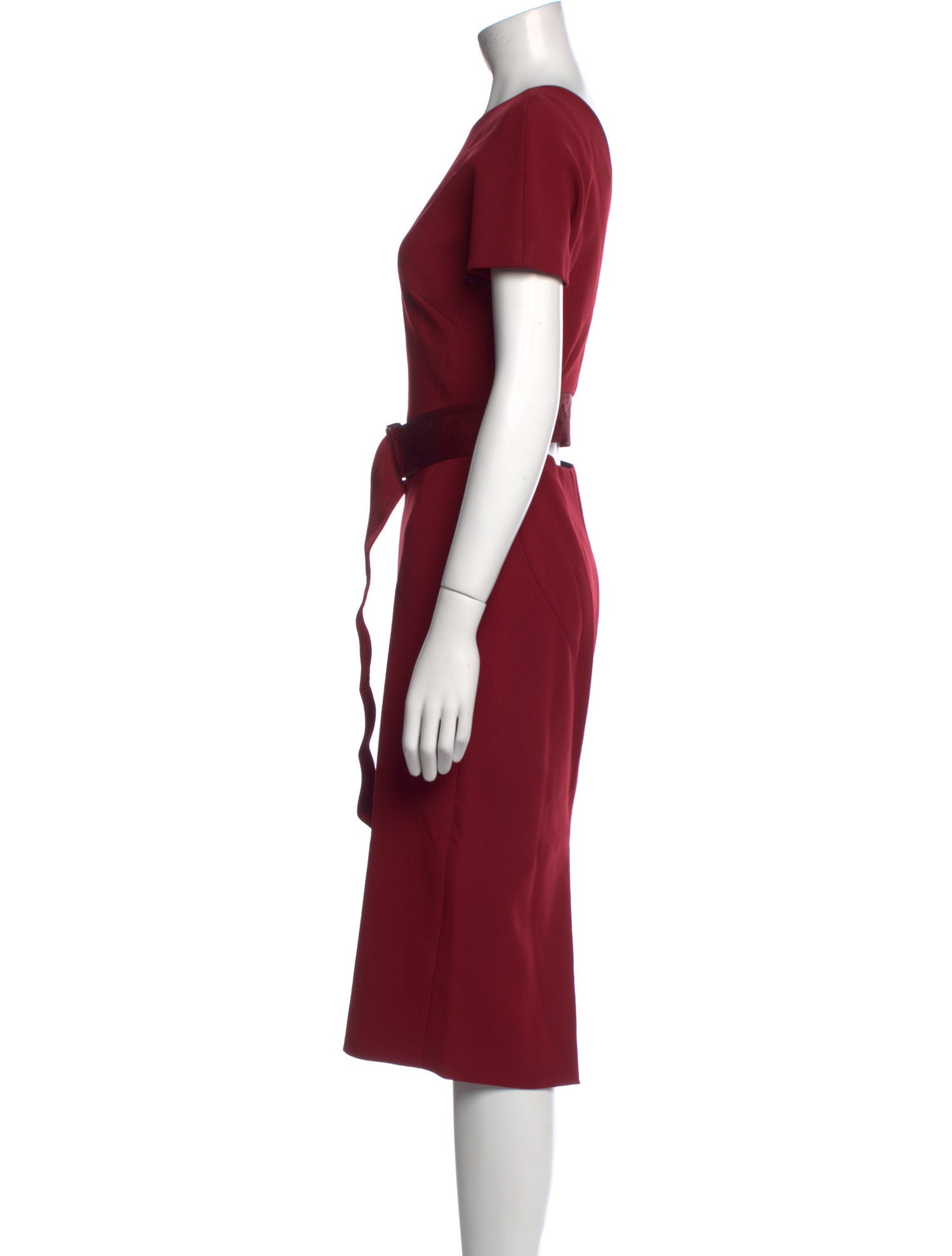 Victoria Beckham Crew Neck Midi Length Dress