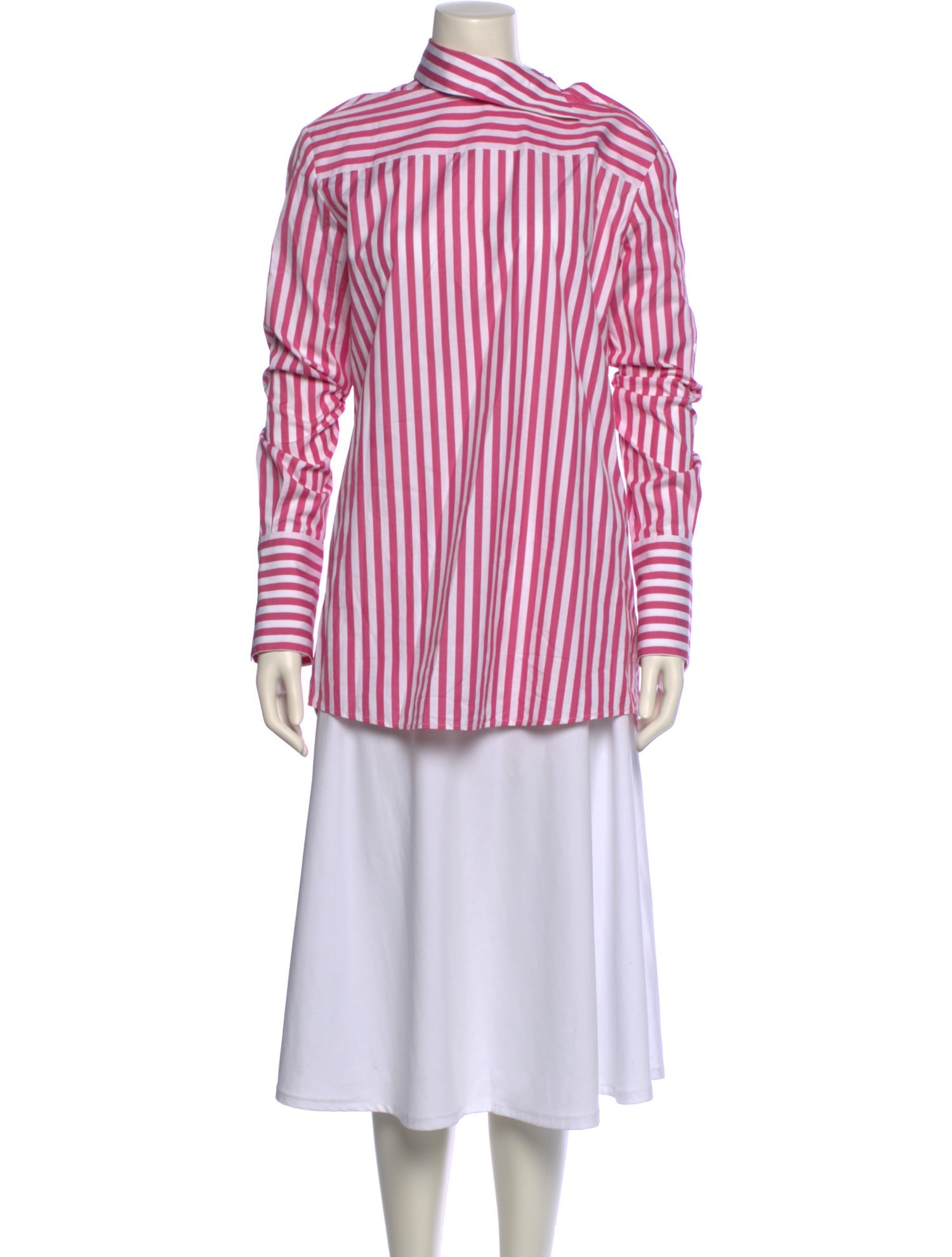 Victoria Beckham Striped Mock Neck Tunic