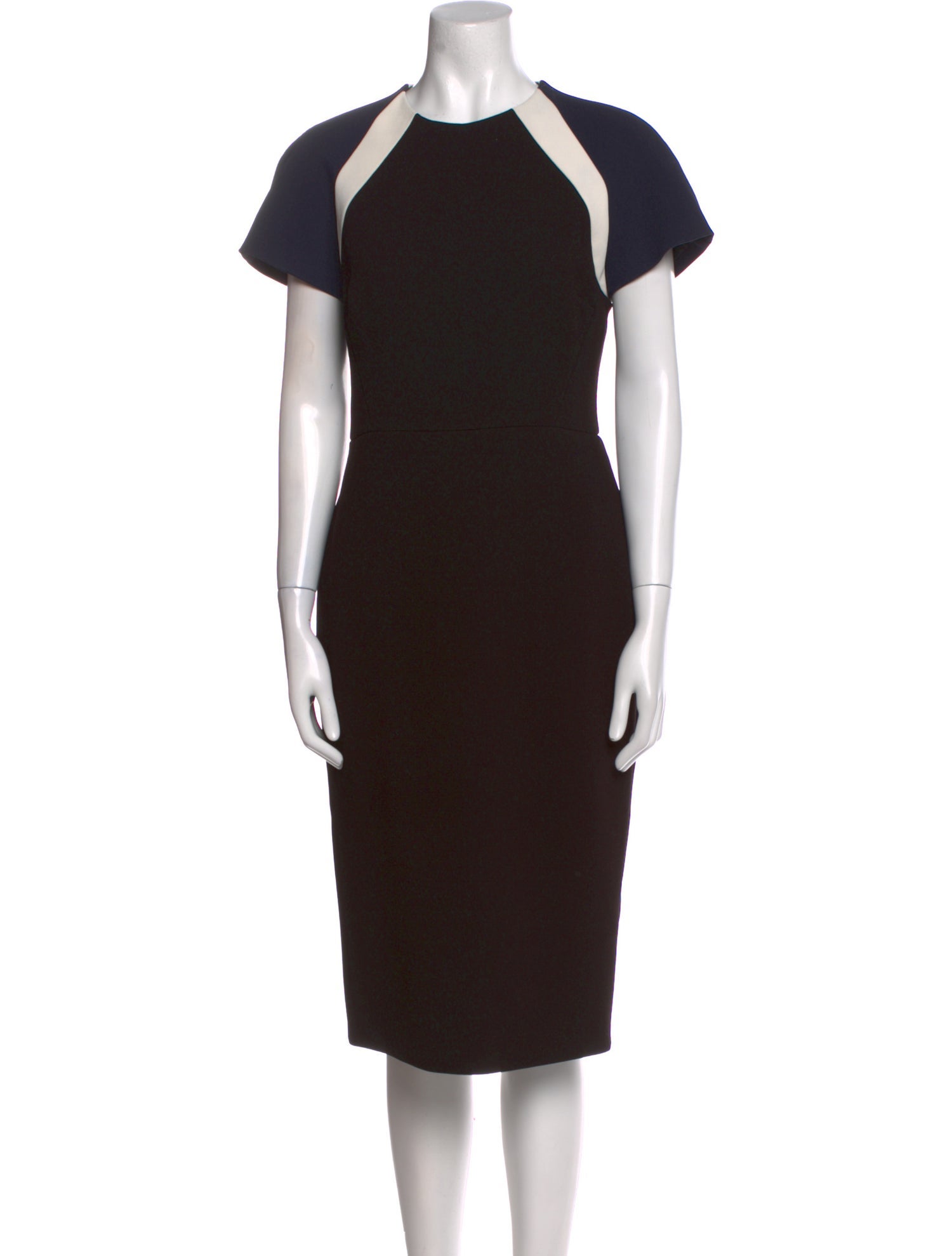 Victoria Beckham Crew Neck Midi Length Dress