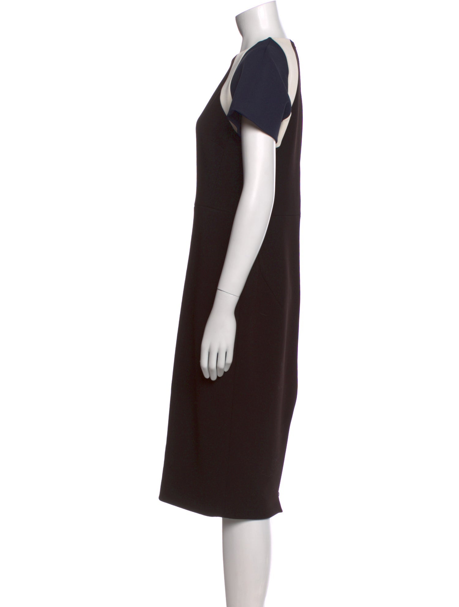 Victoria Beckham Crew Neck Midi Length Dress