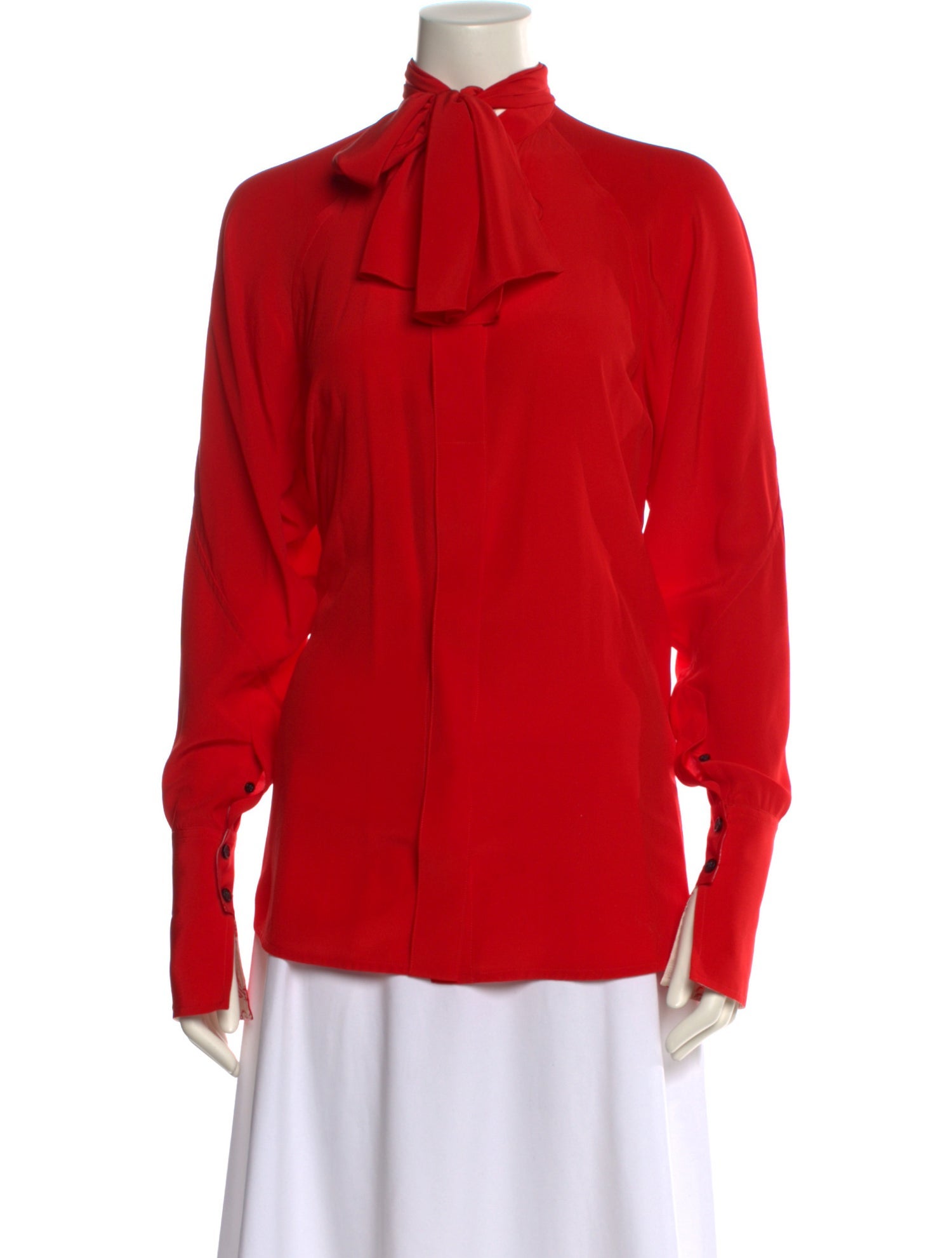 Victoria Beckham Linen Mock Neck Blouse