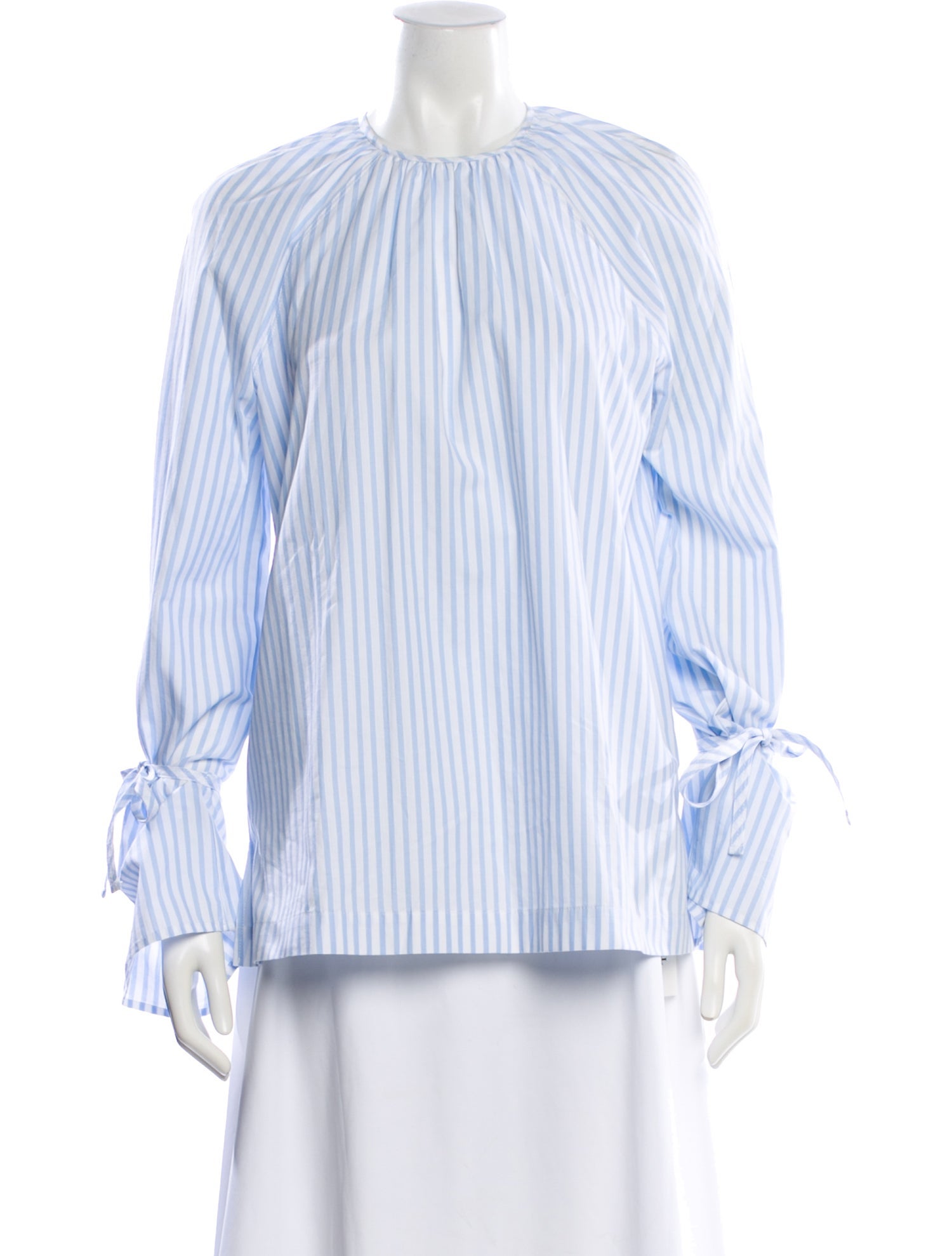 Victoria Beckham Striped Crew Neck Blouse