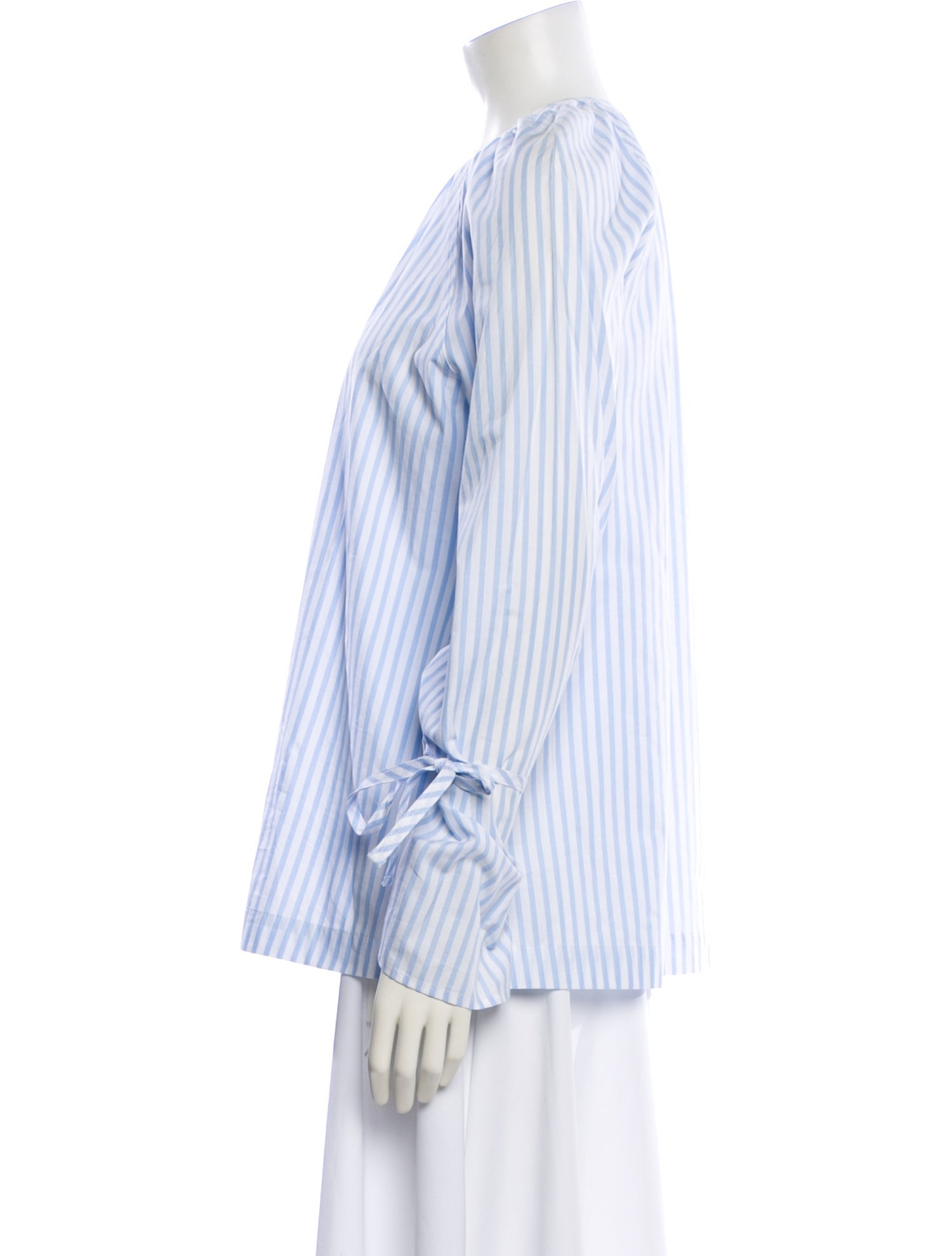 Victoria Beckham Striped Crew Neck Blouse