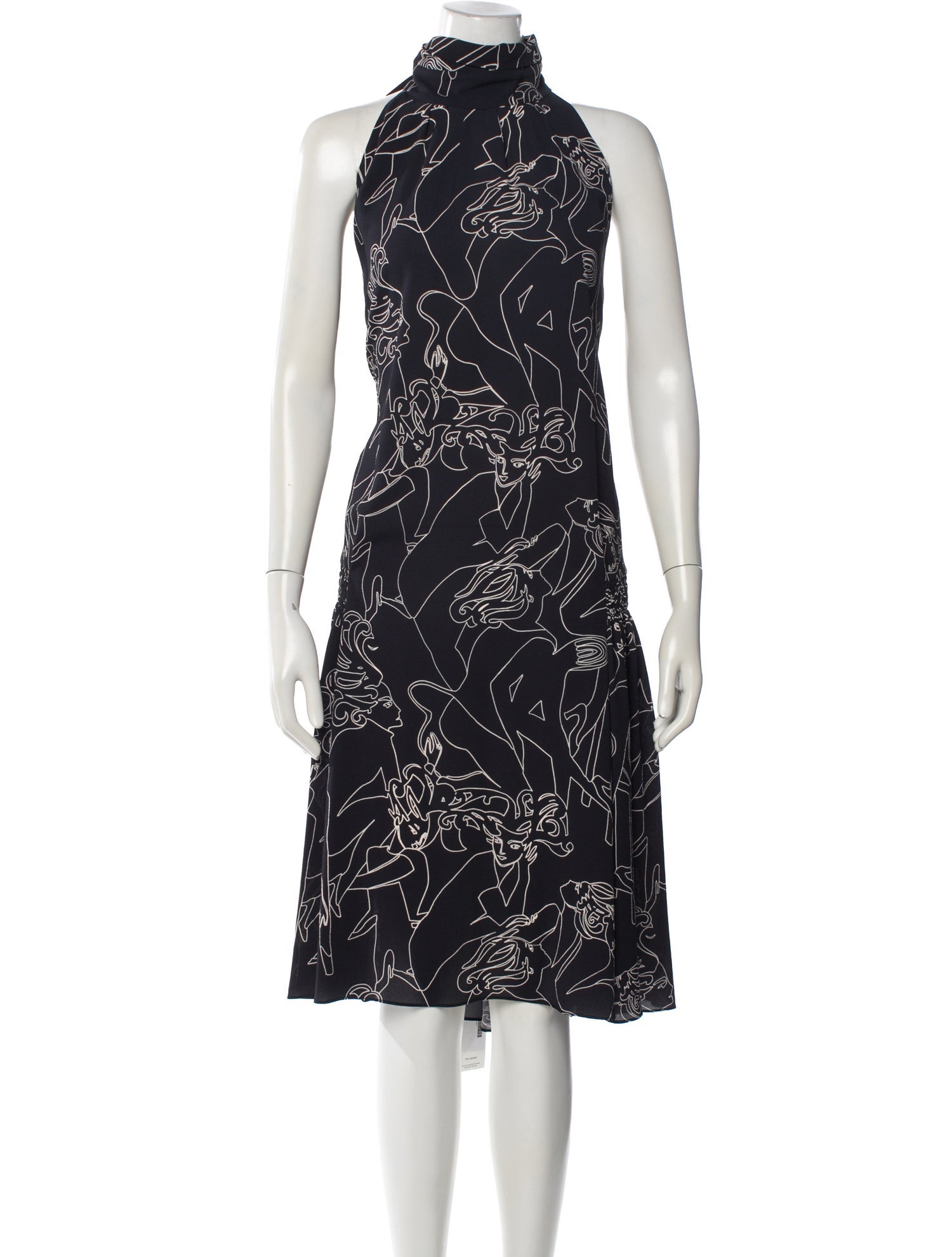 Victoria Beckham Printed Midi Length Dress