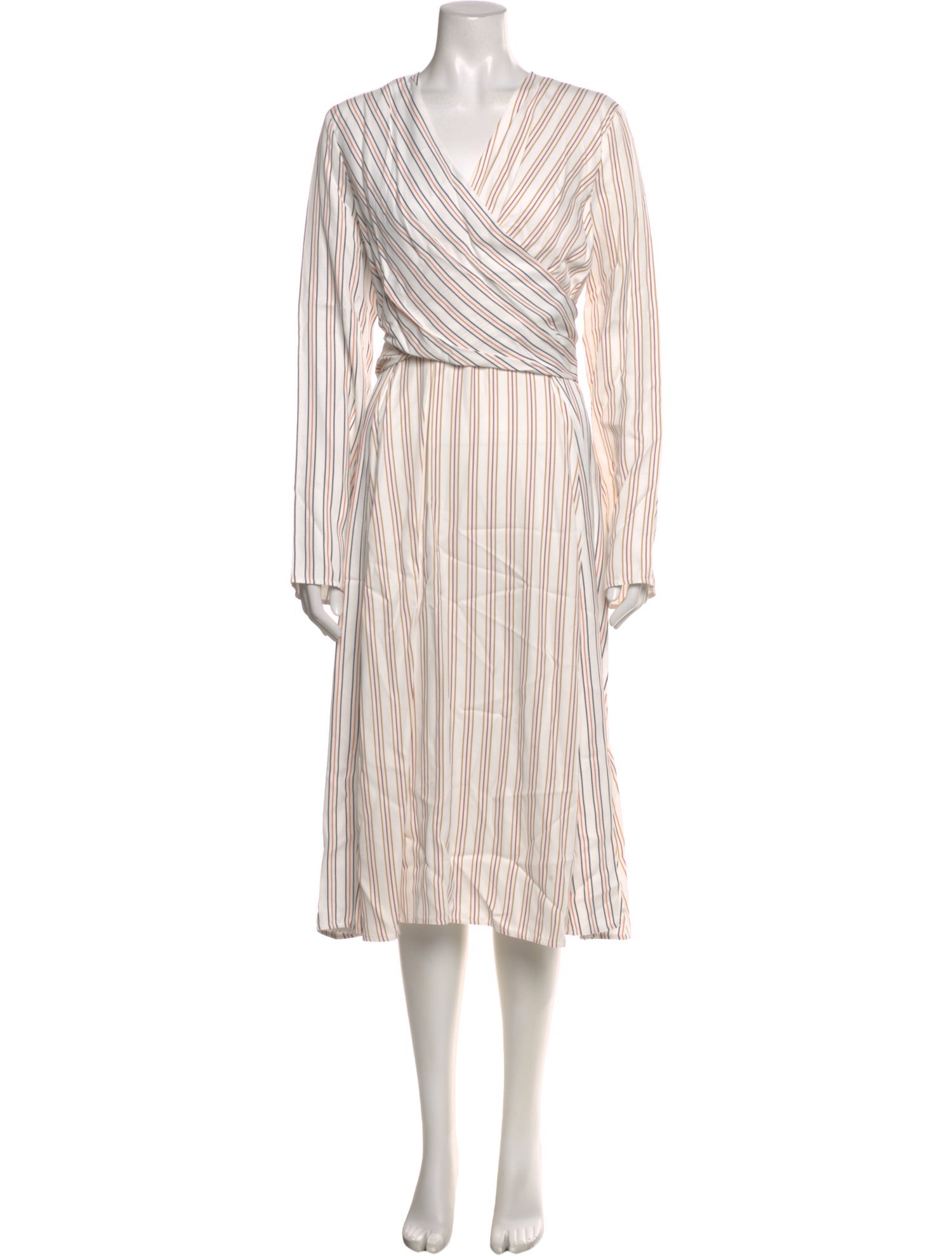 Victoria Beckham Striped Midi Length Dress