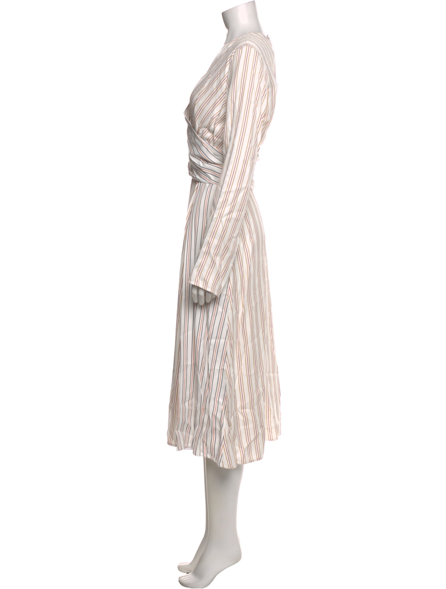 Victoria Beckham Striped Midi Length Dress