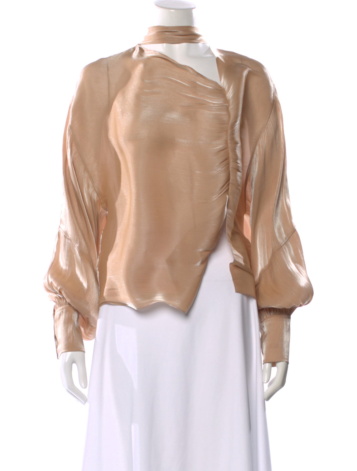 Victoria Beckham Tie Neck Long Sleeve Blouse