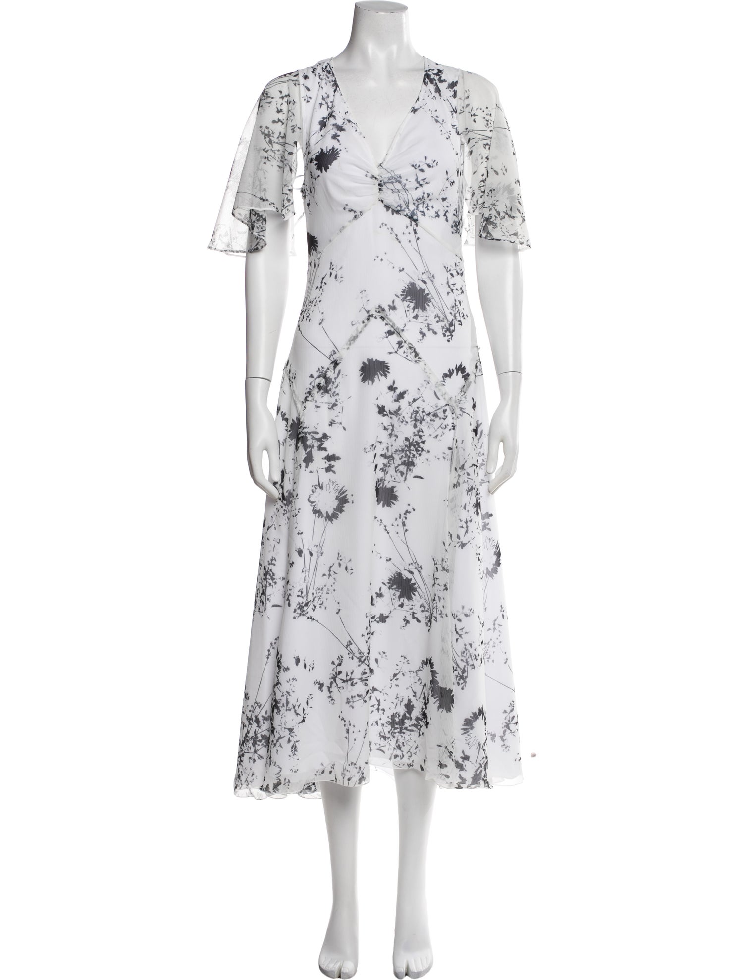 Victoria Beckham Floral Print Long Dress
