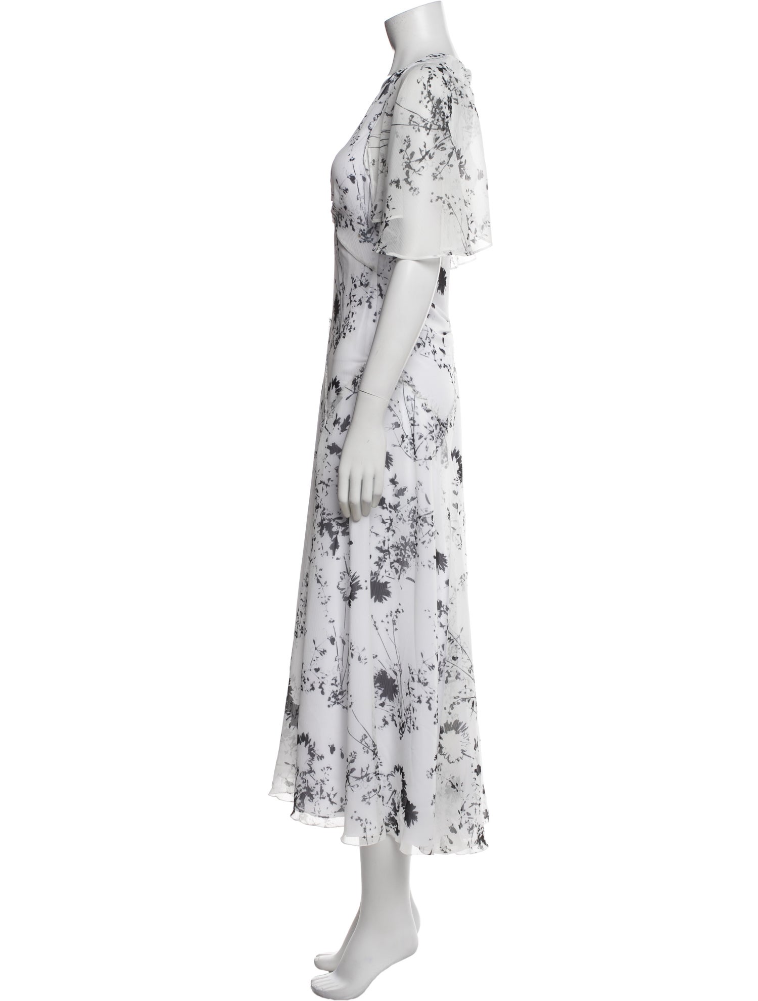 Victoria Beckham Floral Print Long Dress
