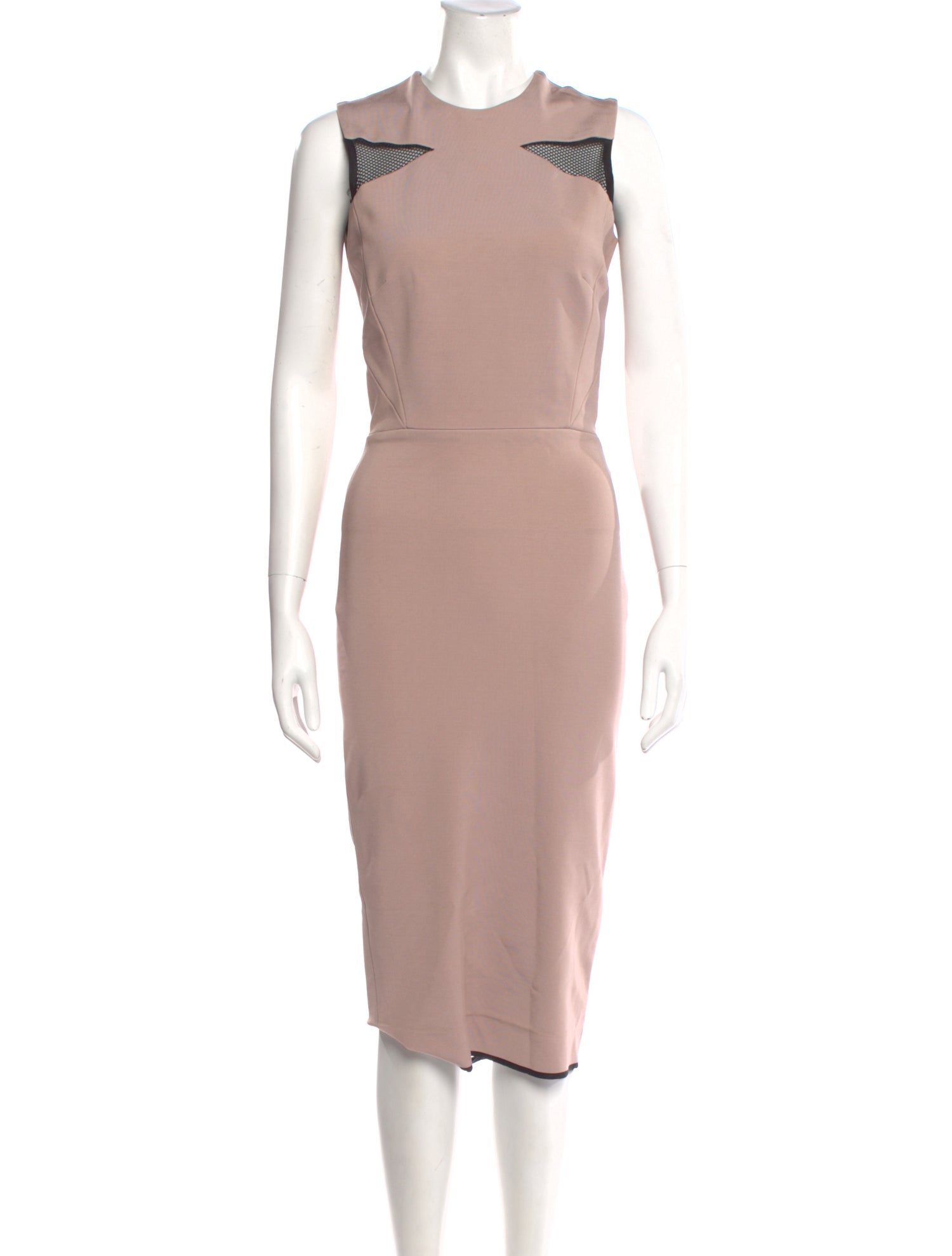 Victoria Beckham Crew Neck Midi Length Dress