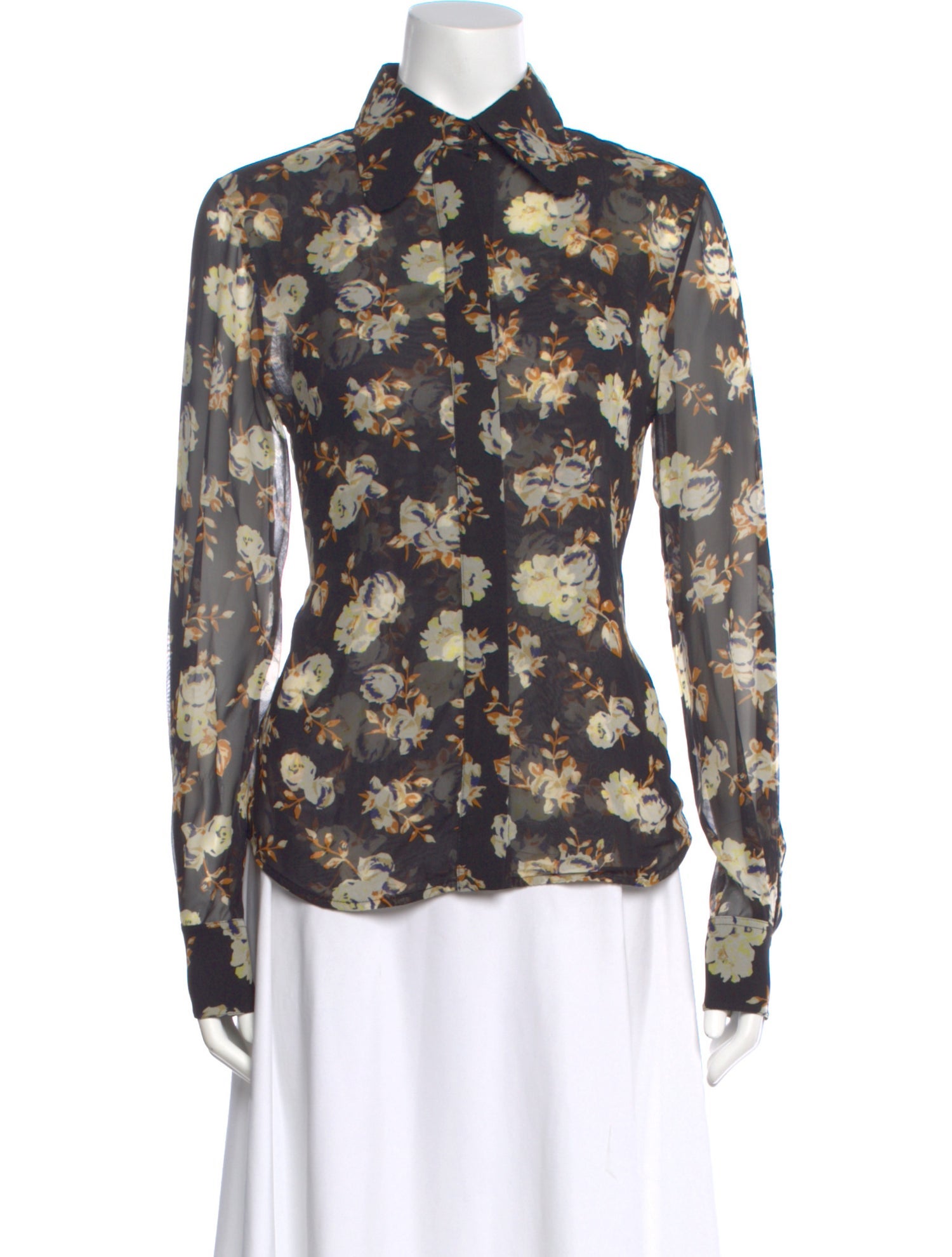 Victoria Beckham Silk Floral Print Blouse w/ Tags