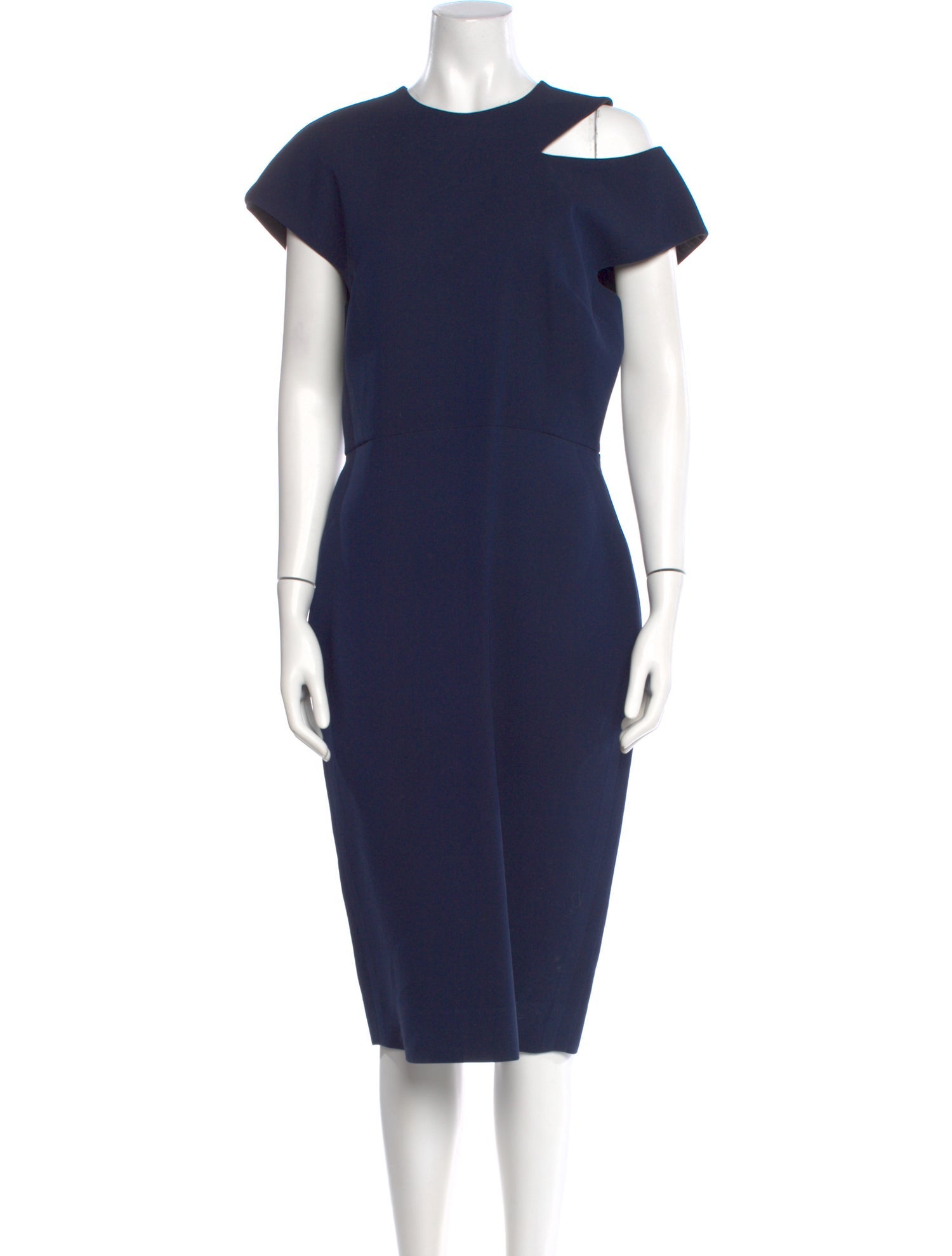 Victoria Beckham Crew Neck Midi Length Dress