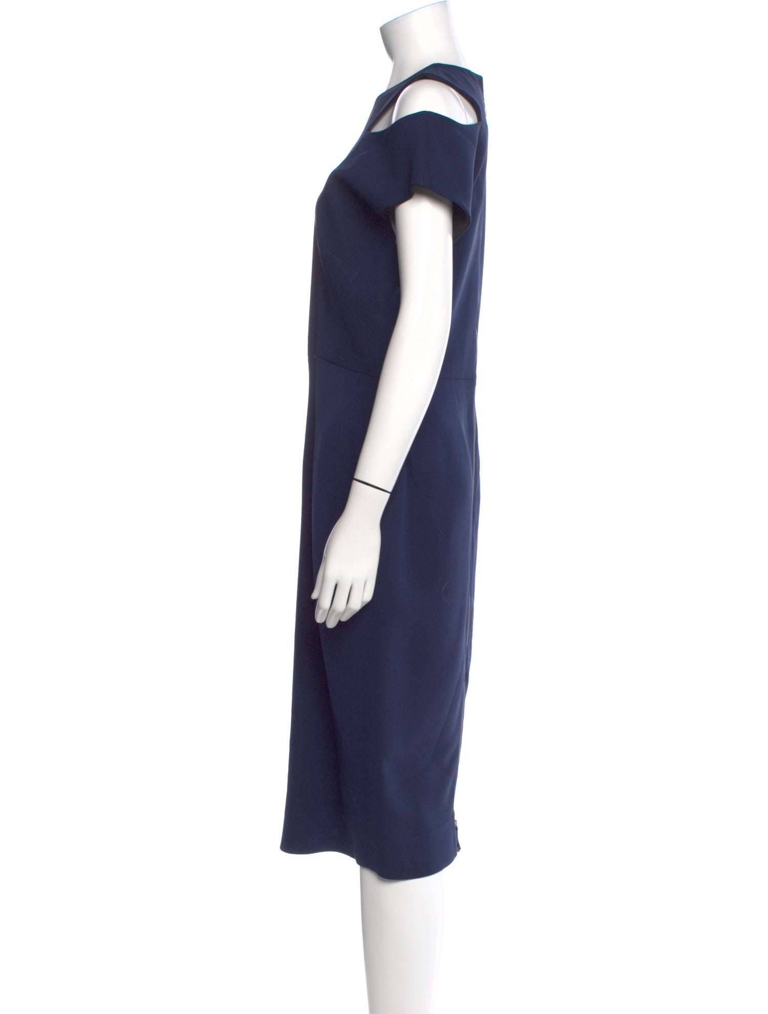 Victoria Beckham Crew Neck Midi Length Dress