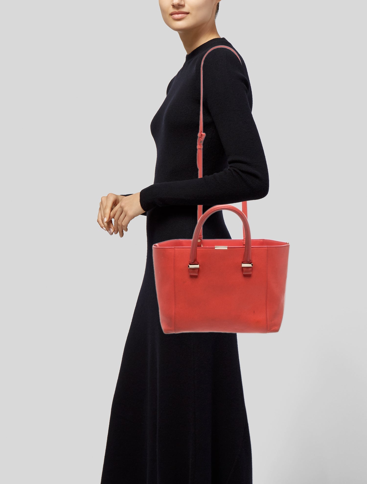 Victoria Beckham Leather Shoulder Bag - Pink Totes, Handbags