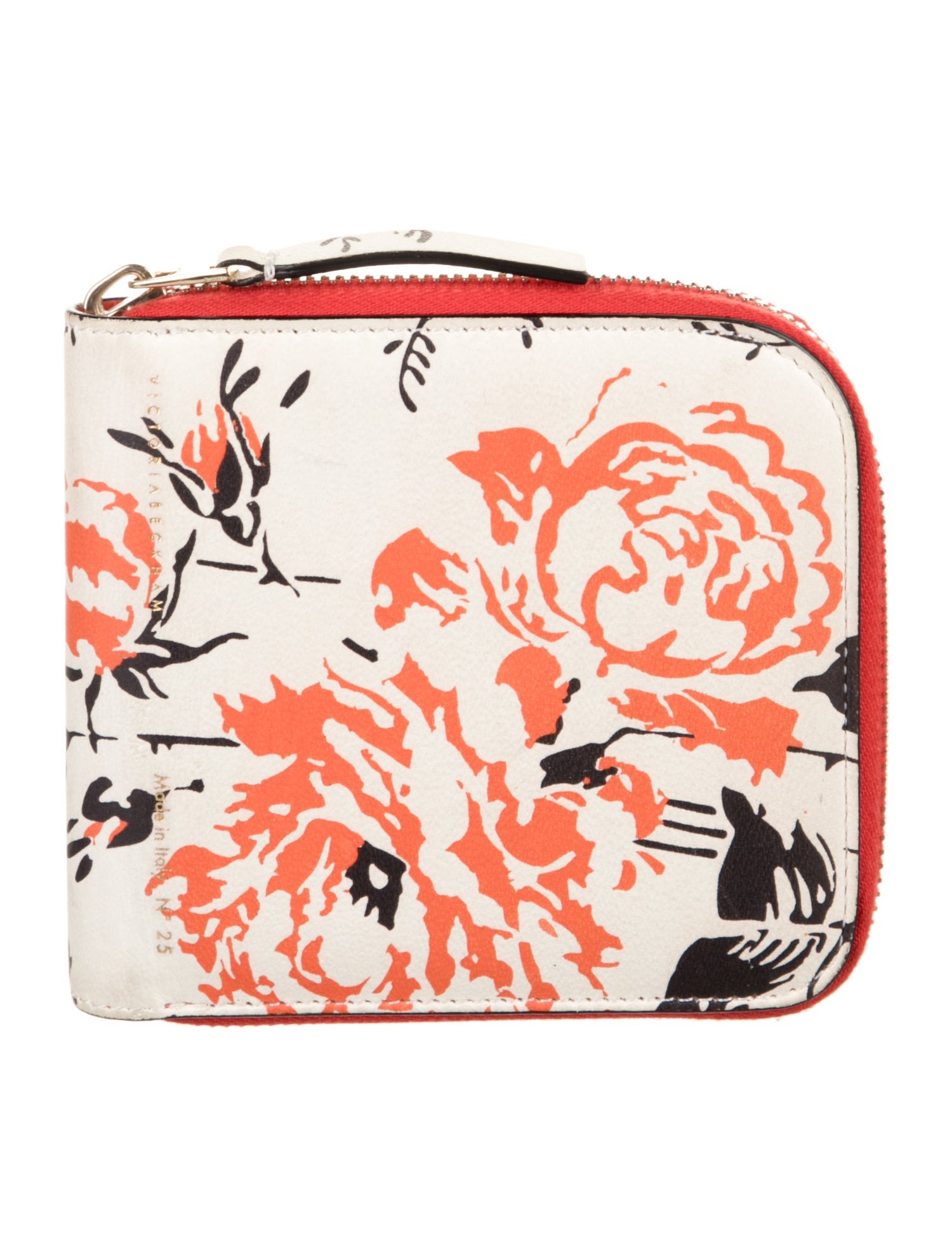 Victoria Beckham Leather Floral Print Wallet