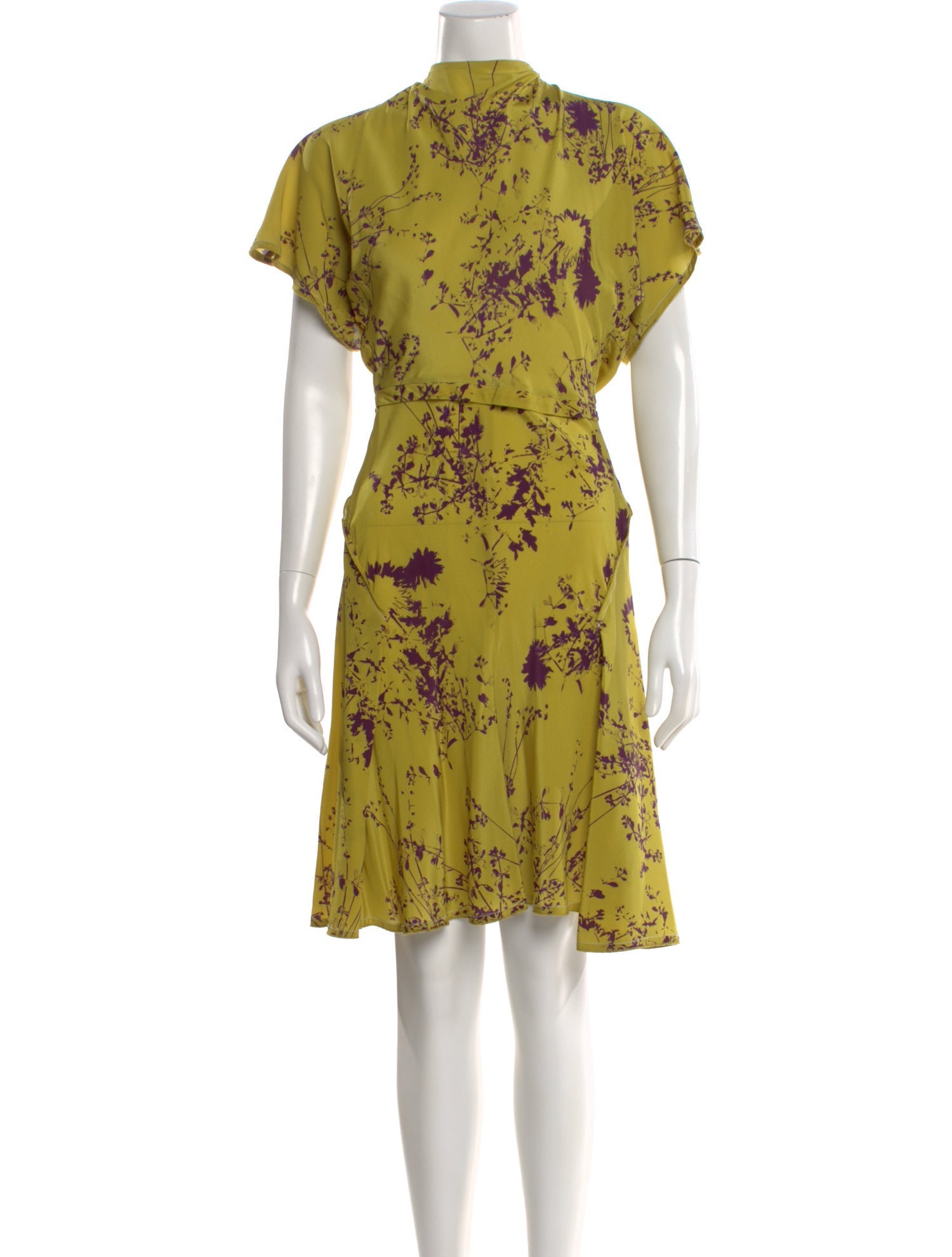 Victoria Beckham Silk Knee-Length Dress - Yellow Dresses, Clothing -  VBK65234 | The RealReal