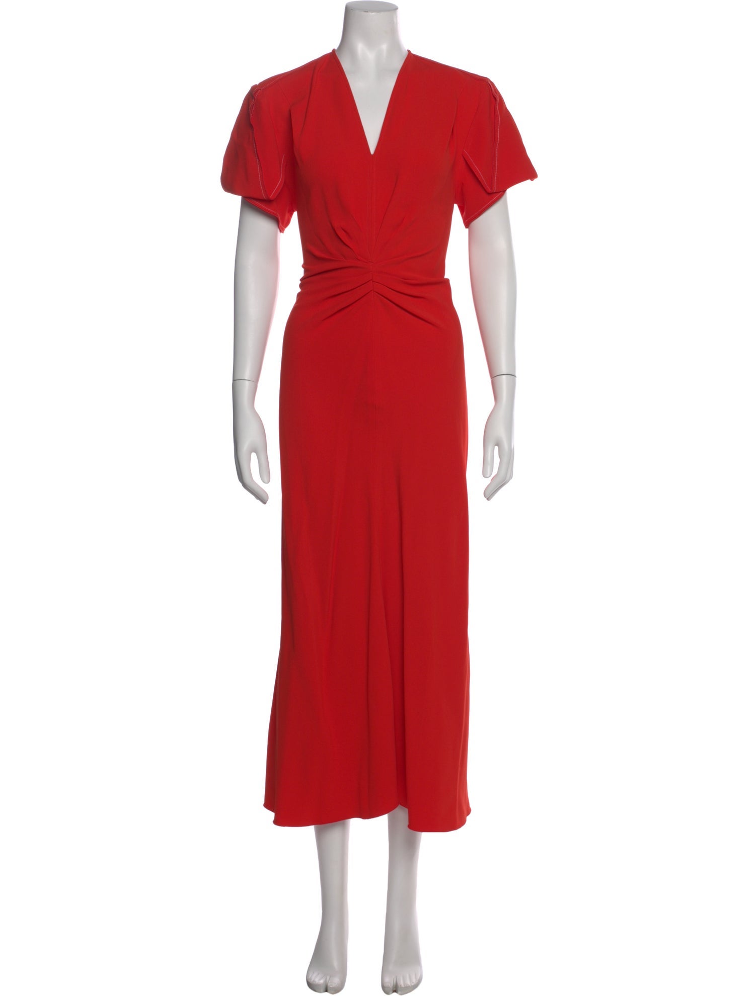 Victoria Beckham V-Neck Midi Length Dress