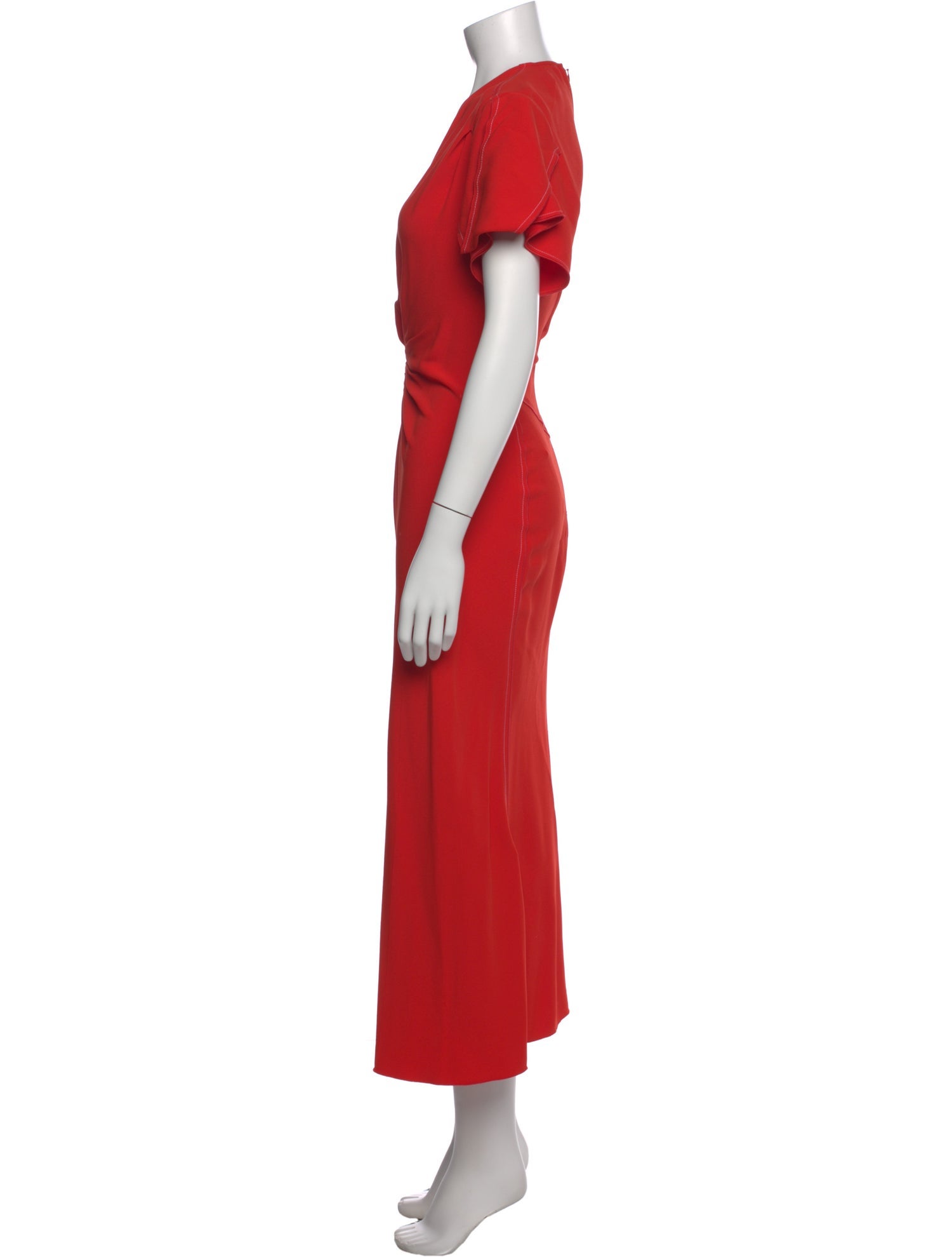 Victoria Beckham V-Neck Midi Length Dress