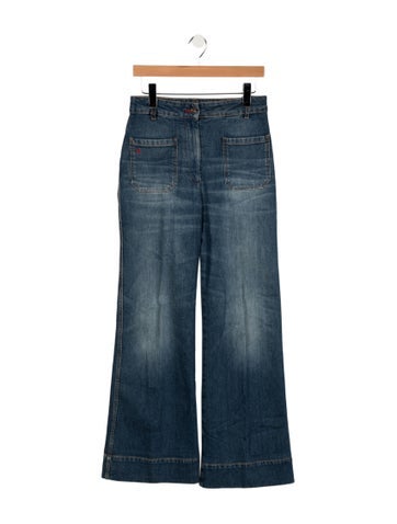 Pre-owned Victoria Beckham High-rise Flared Jeans In Blue